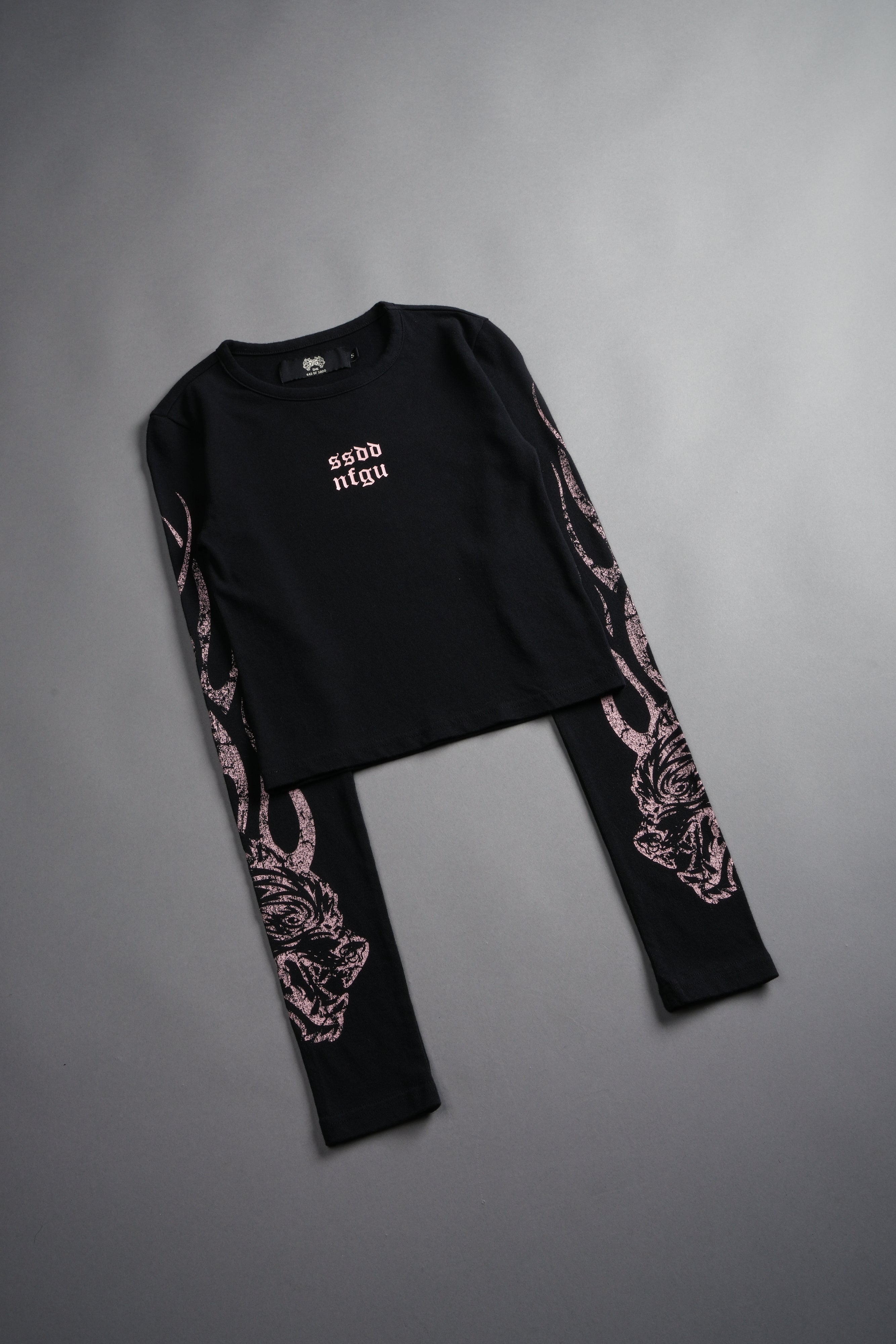 Finite Flame L/S "Baby" Tee in Black