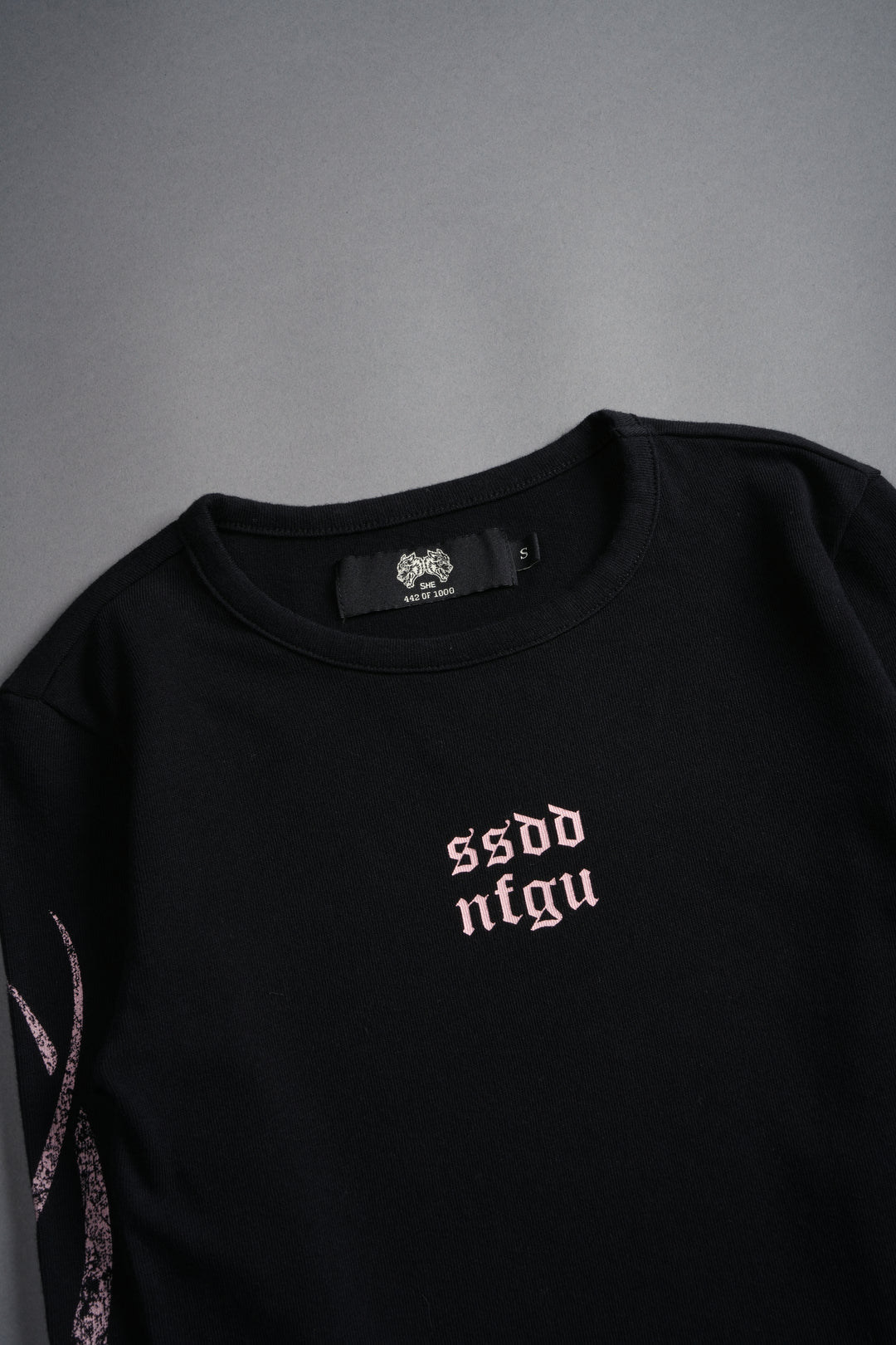 Finite Flame L/S "Baby" Tee in Black