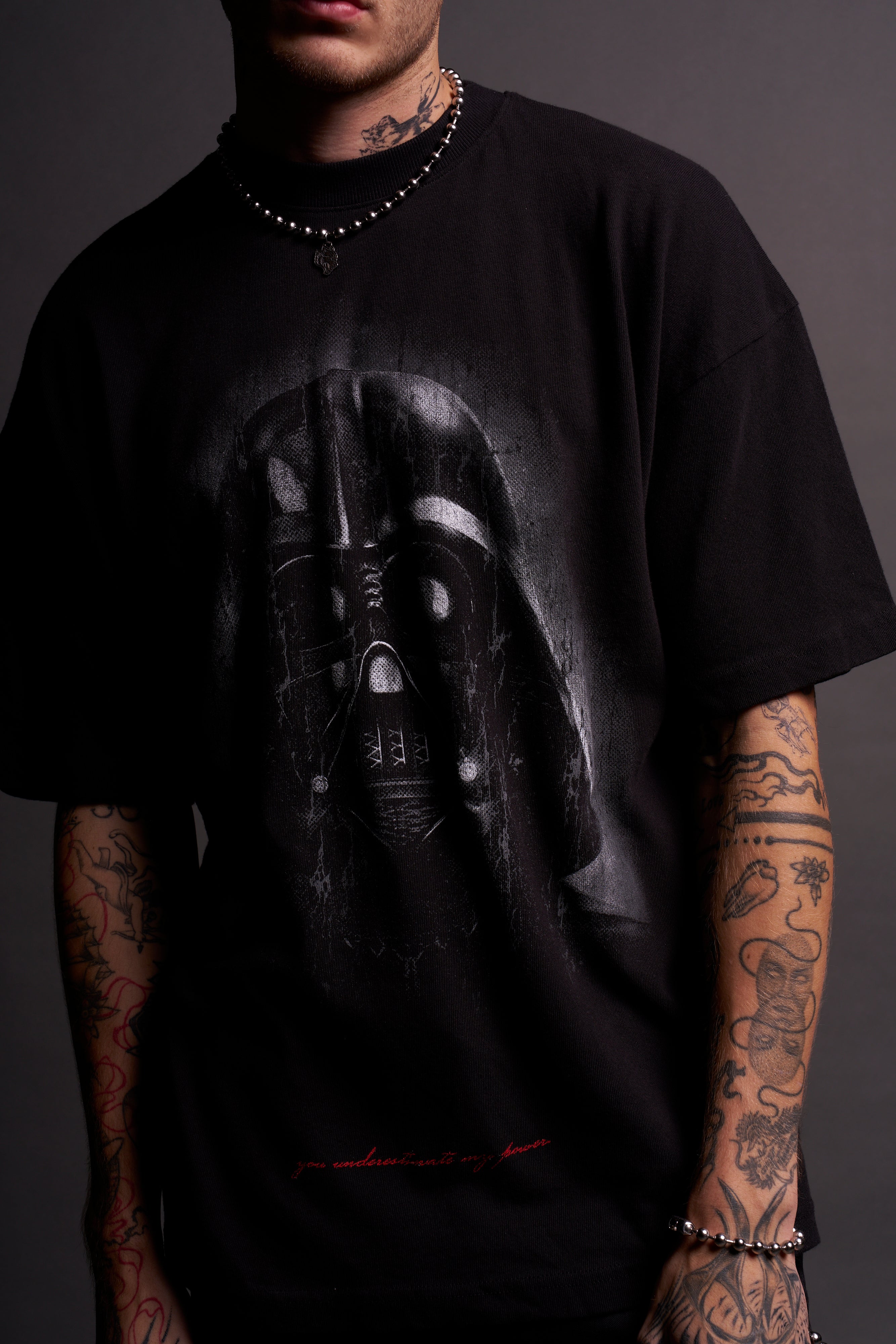 The Power Of The Dark Side Vader "Premium" Oversized Tee in Black