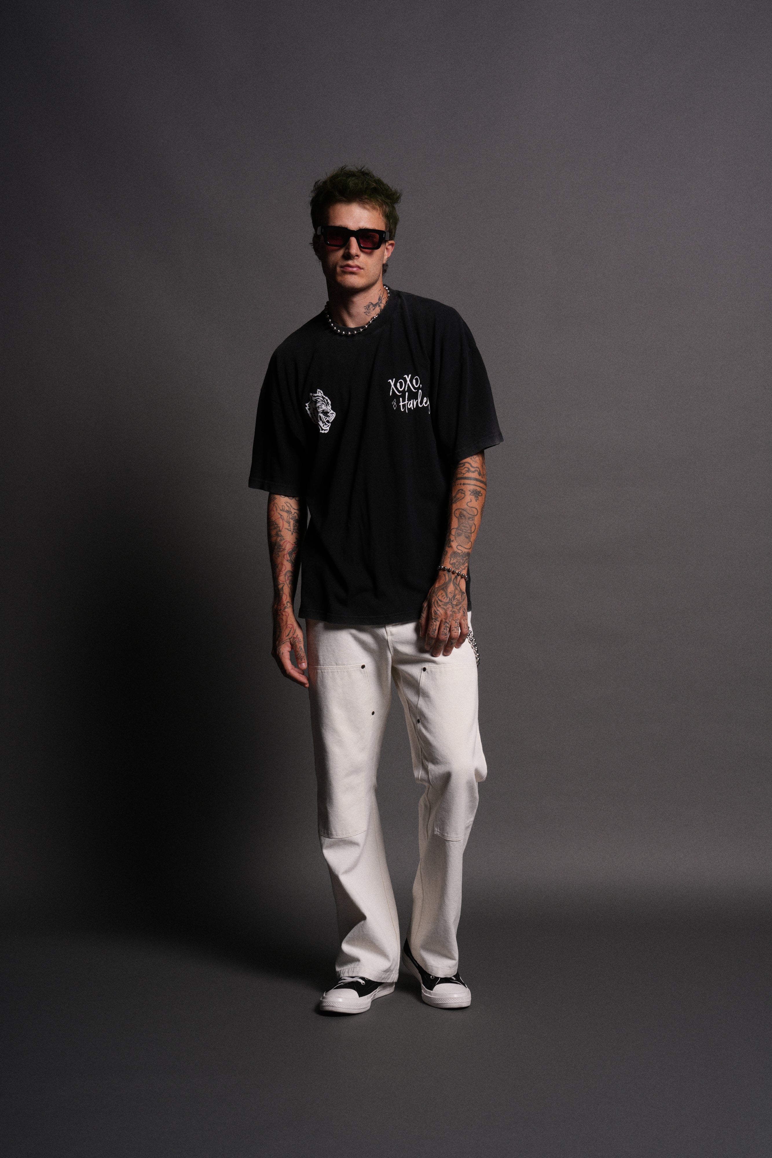 XOXO "Premium" Oversized Tee in Black