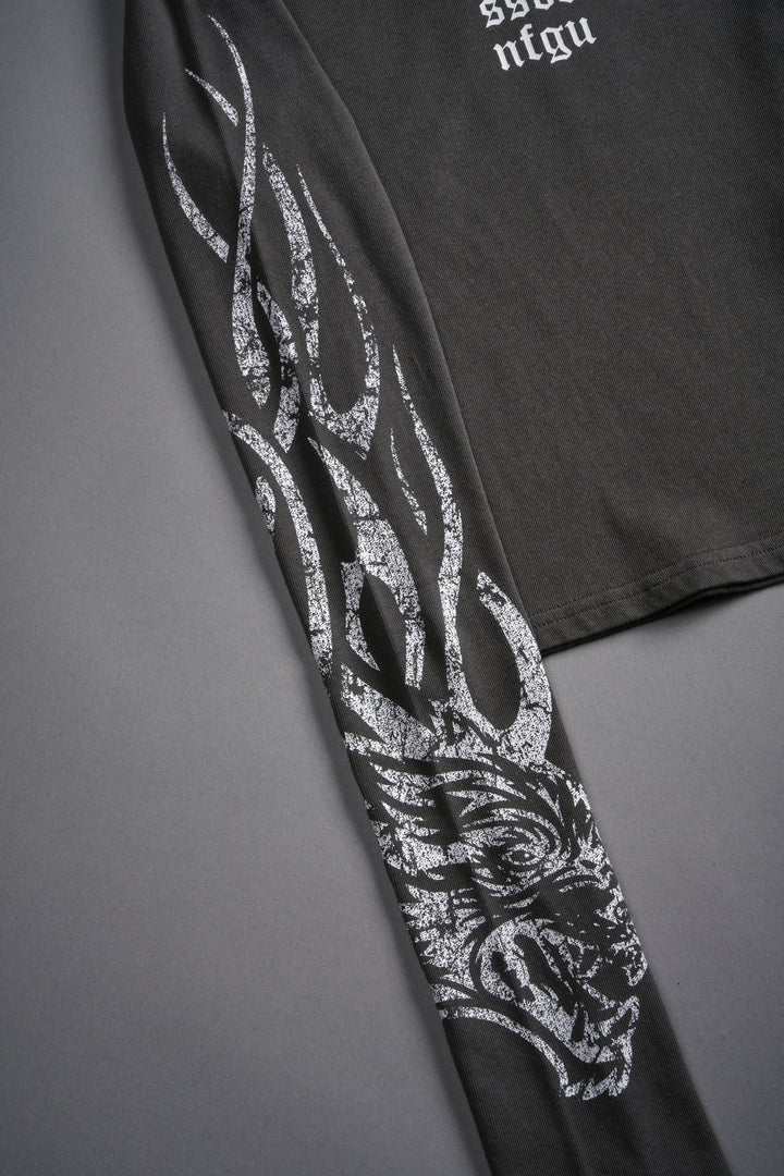 Finite Flame L/S "Baby" Tee in Wolf Gray