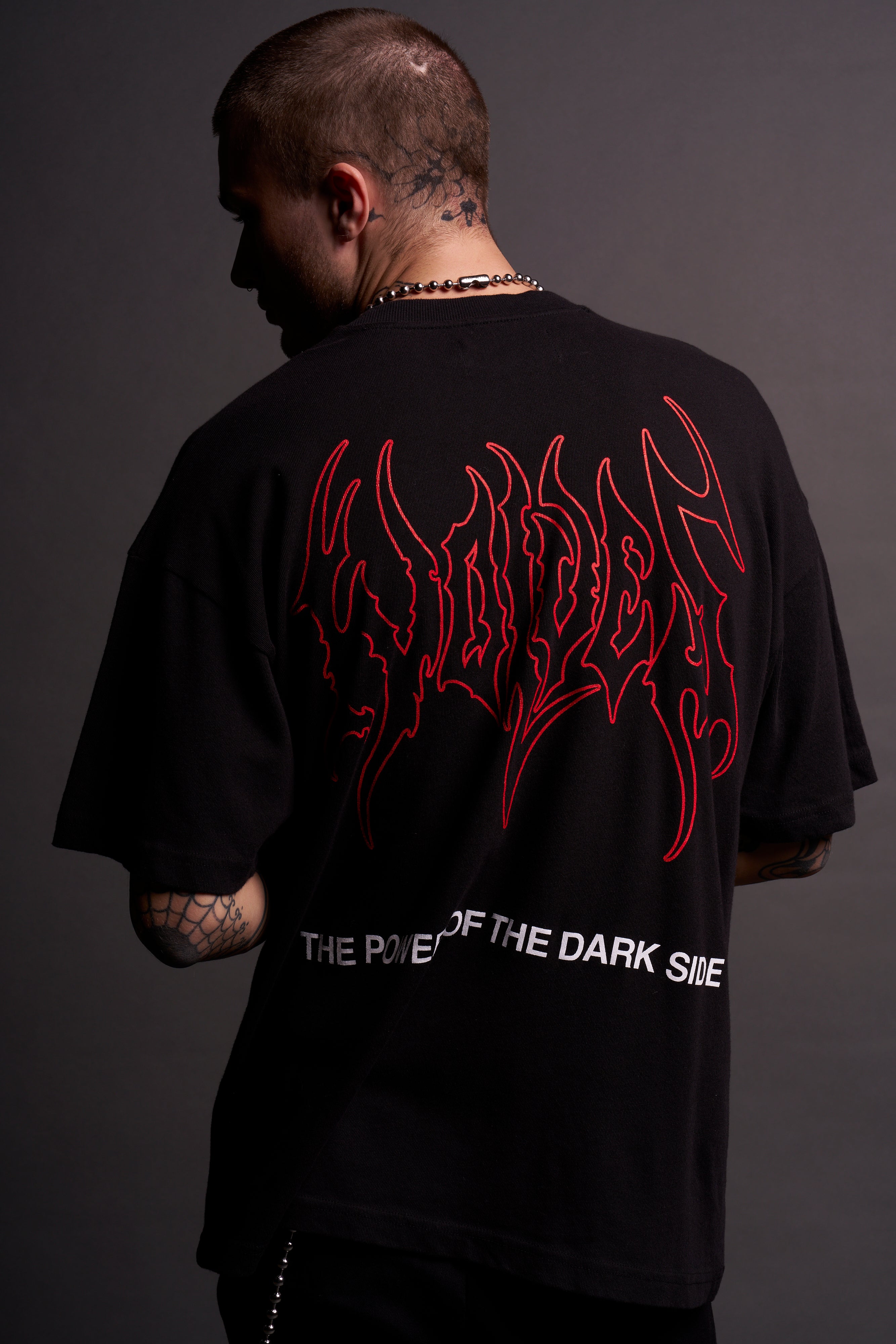 The Power Of The Dark Side Vader "Premium" Oversized Tee in Black