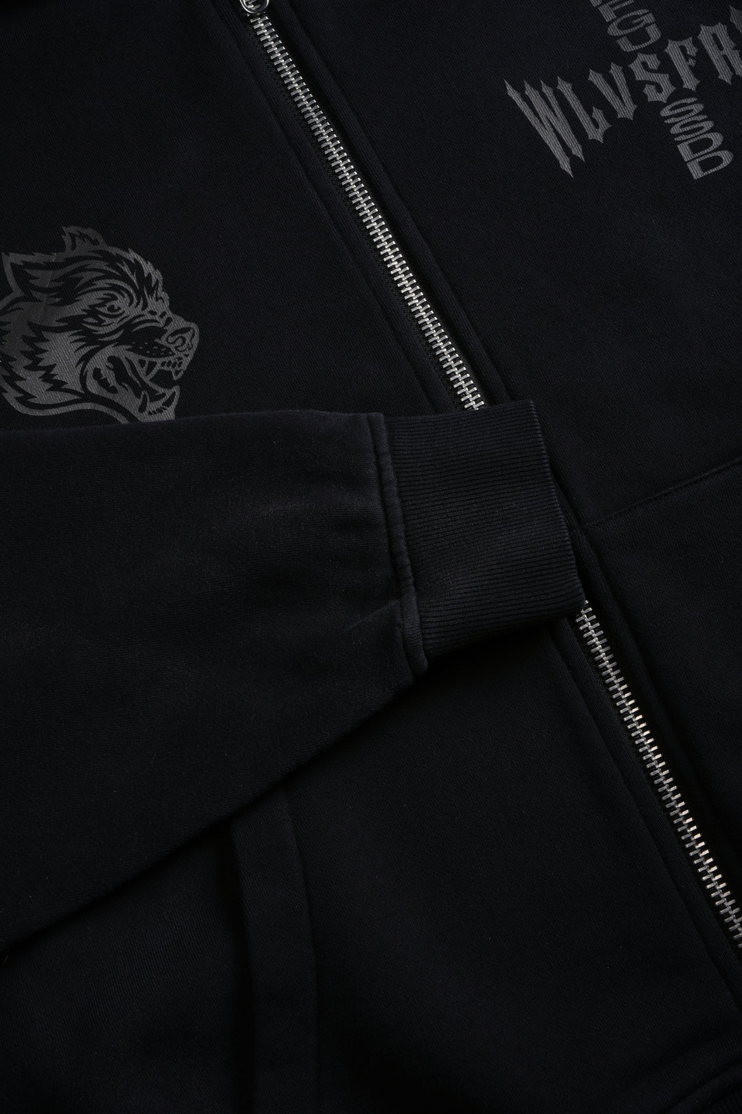 Iron Code Darco Double Zip Hoodie in Black Inverted Sun Fade