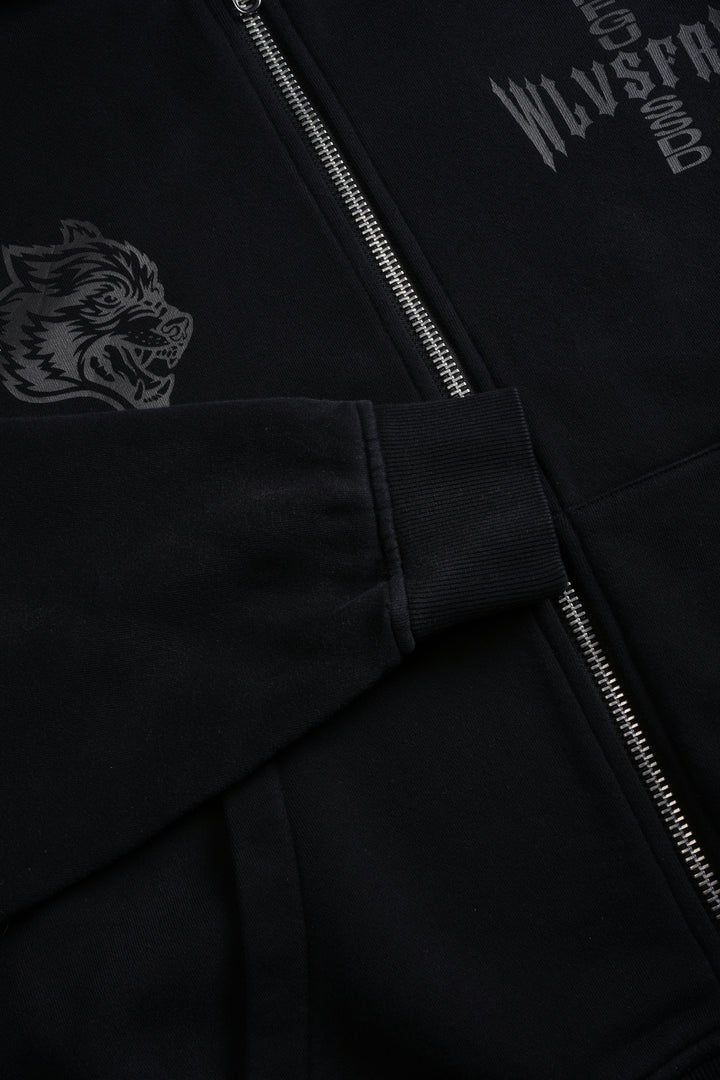 Iron Code Darco Double Zip Hoodie in Black Inverted Sun Fade