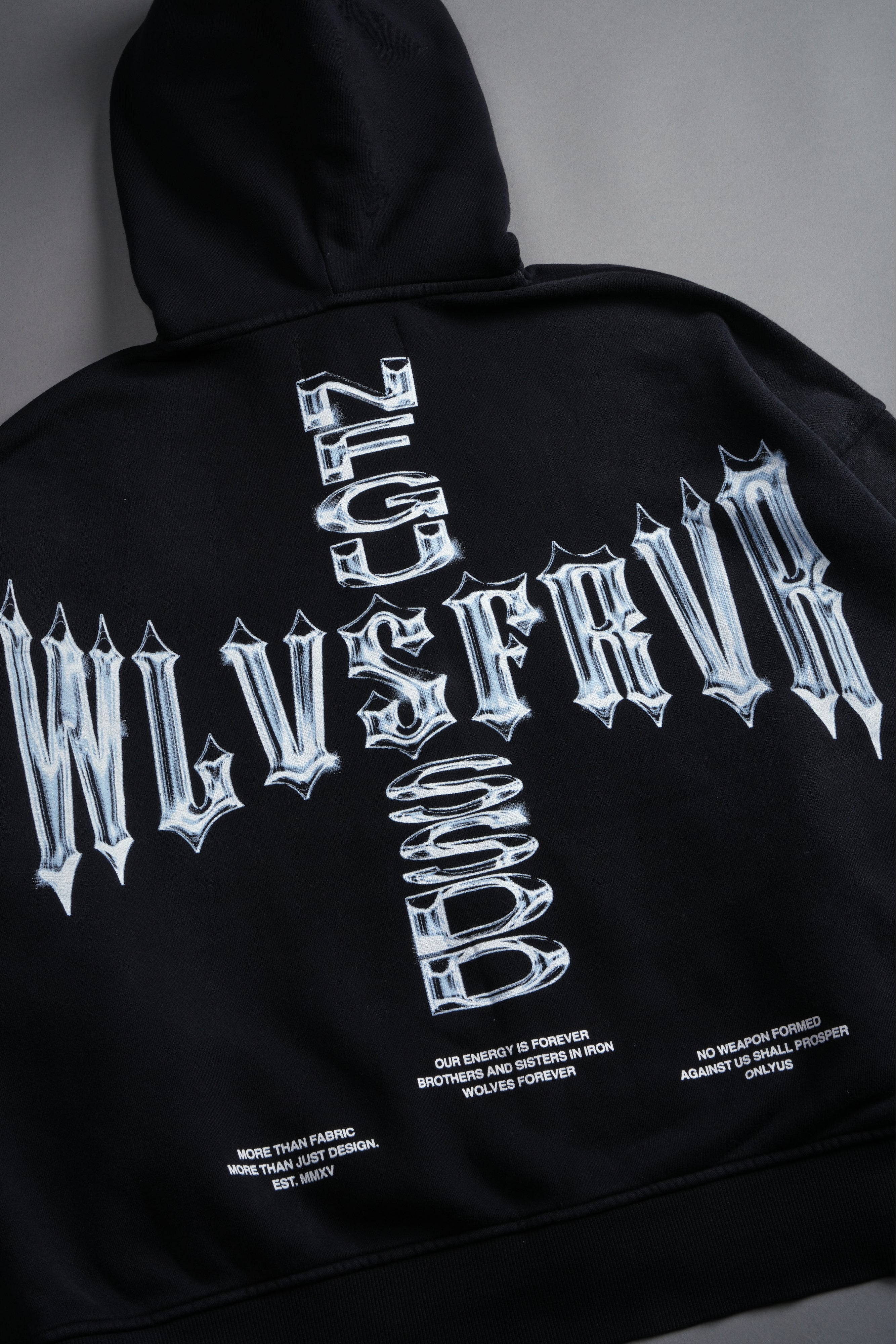 Iron Code Darco Double Zip Hoodie in Black Inverted Sun Fade