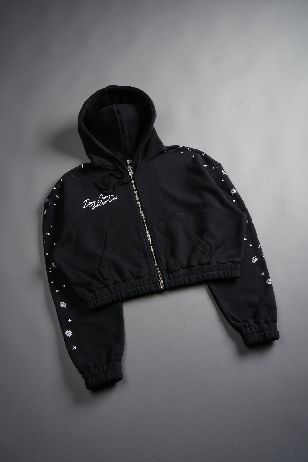 Darc Constellation "Chambers" (Cropped) Zip She Hoodie in Black