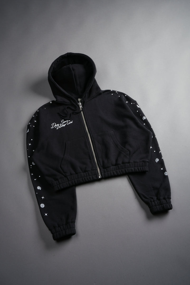 Darc Constellation "Chambers" (Cropped) Zip She Hoodie in Black