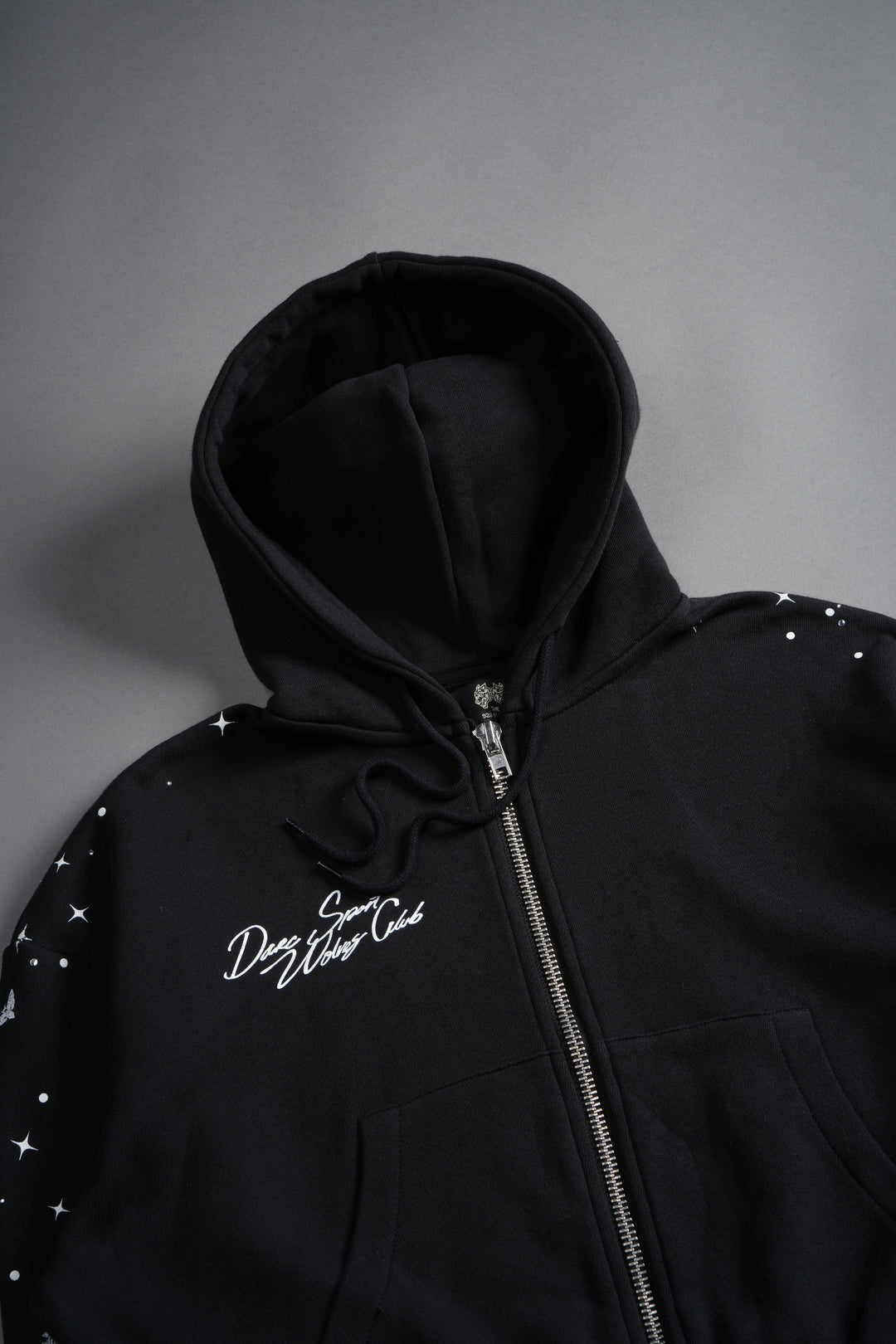 Darc Constellation "Chambers" (Cropped) Zip She Hoodie in Black