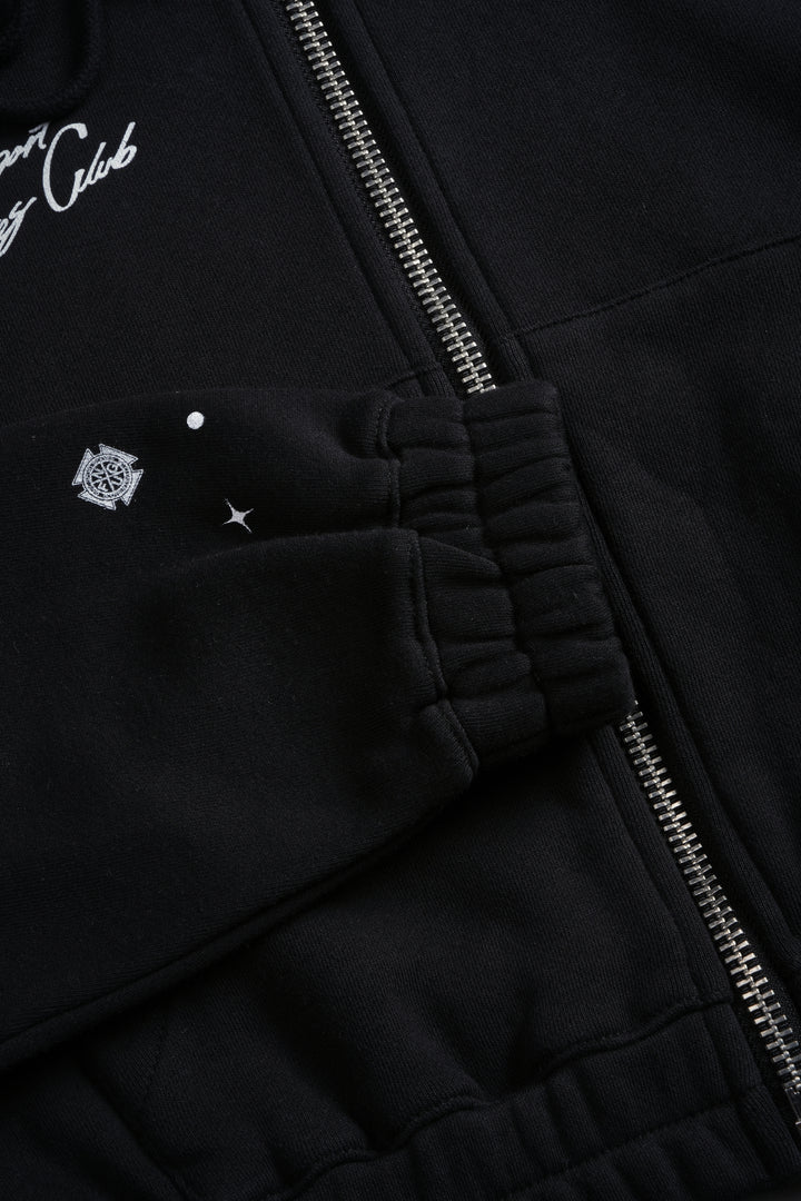 Darc Constellation "Chambers" (Cropped) Zip She Hoodie in Black