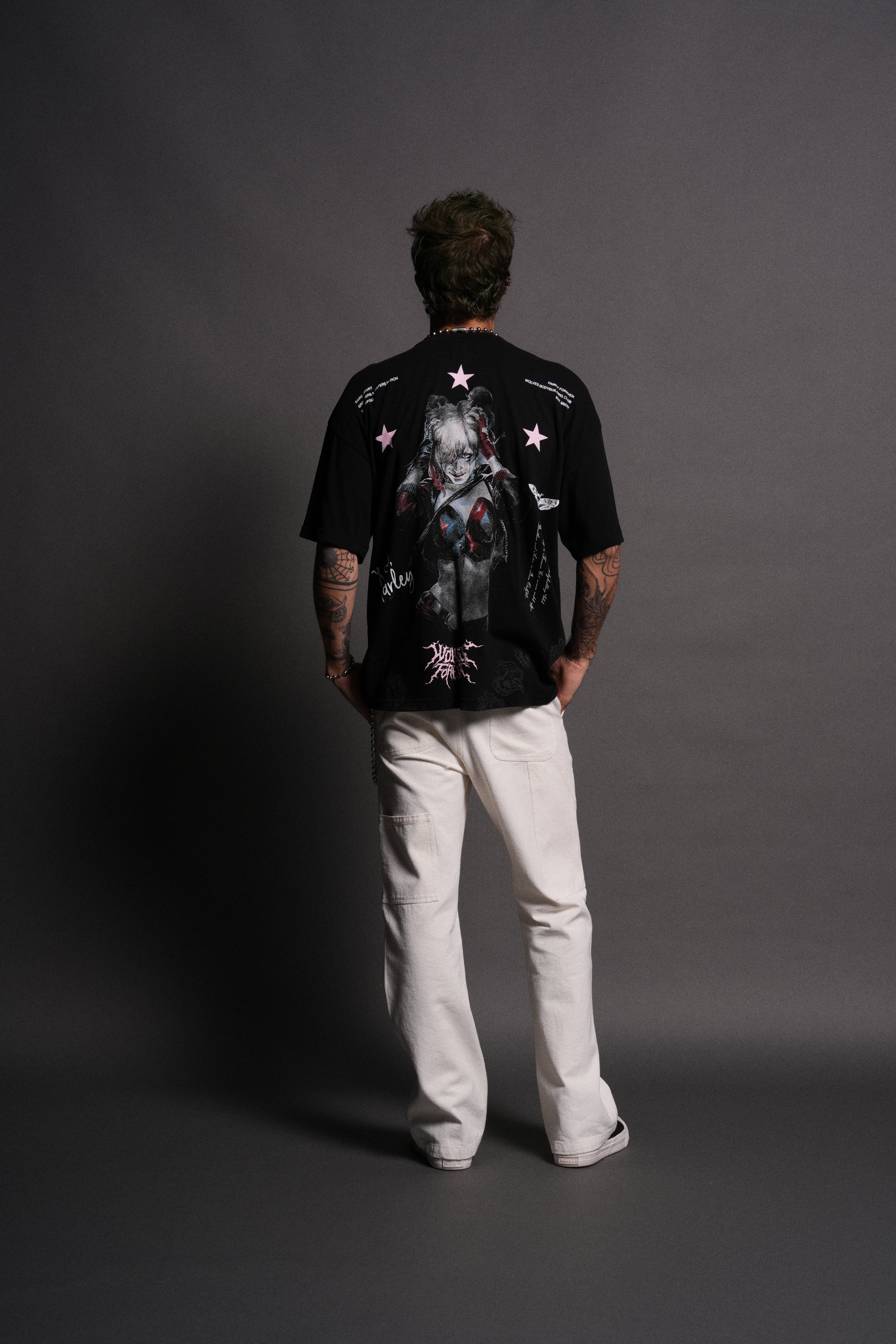 Darc Harley Quinn "Side By Side" Series Premium Oversized Tee in Black