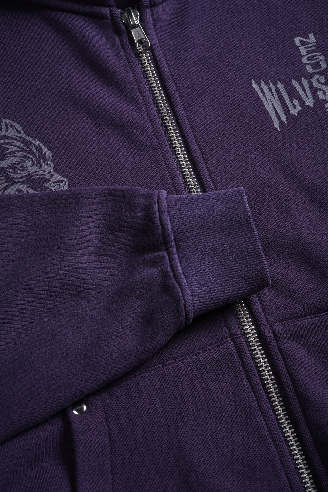 Iron Code Darco Double Zip Hoodie in Phantom Purple Inverted Sun Fade