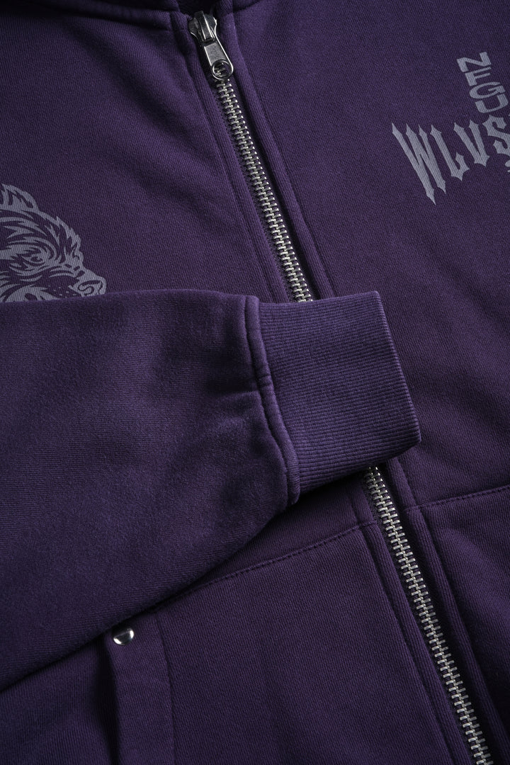 Iron Code Darco Double Zip Hoodie in Phantom Purple Inverted Sun Fade
