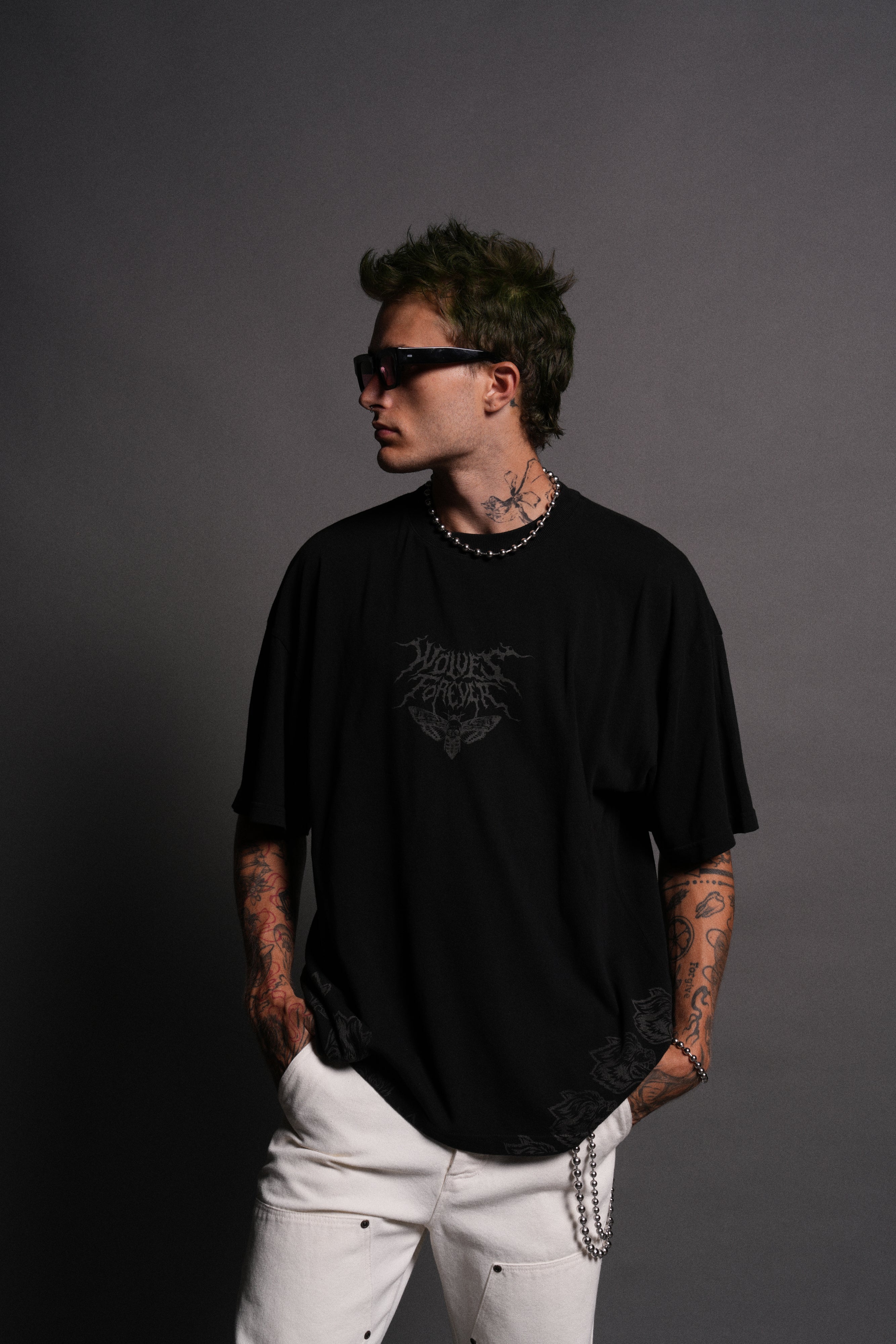 Darc Harley Quinn "Side By Side" Series Premium Oversized Tee in Black