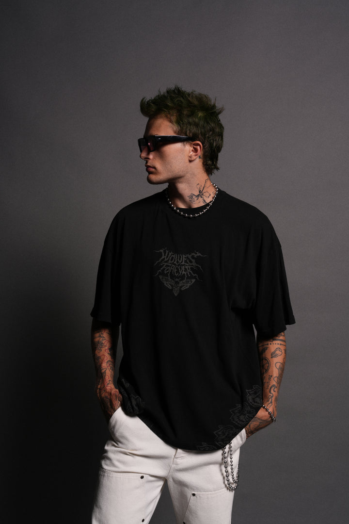 Darc Harley Quinn "Side By Side" Series Premium Oversized Tee in Black