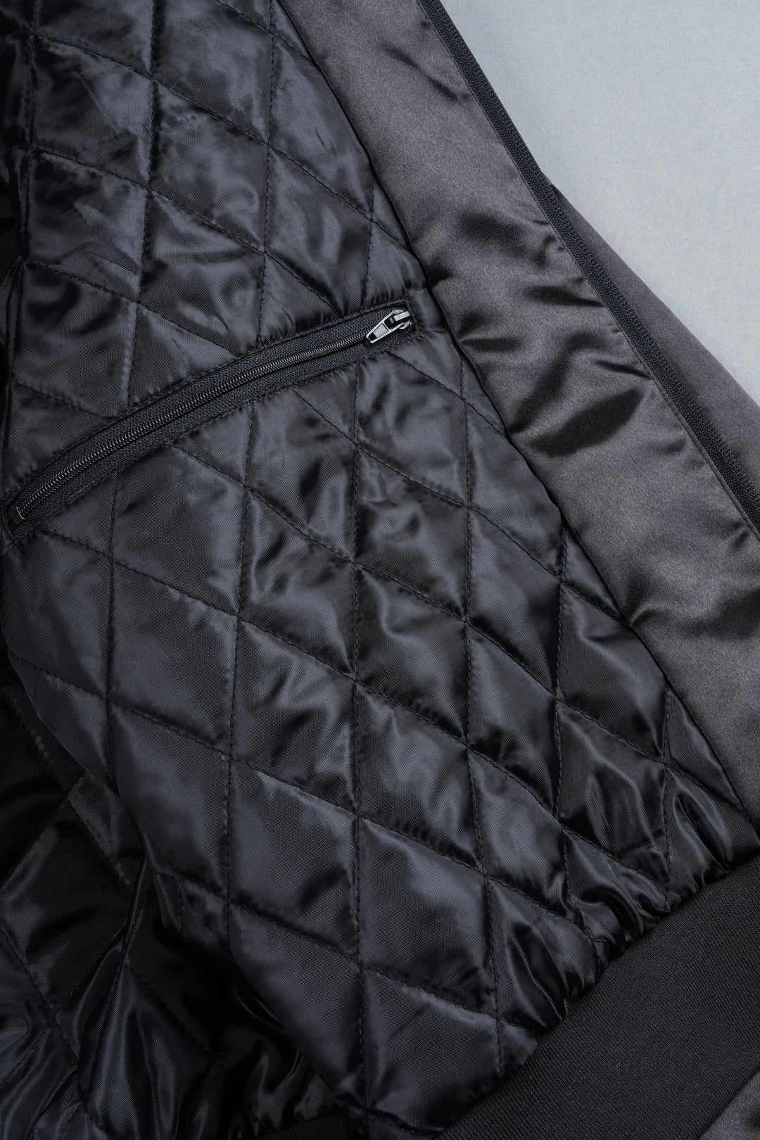 Thorns Frvr Cropped Satin Bomber Jacket In Black