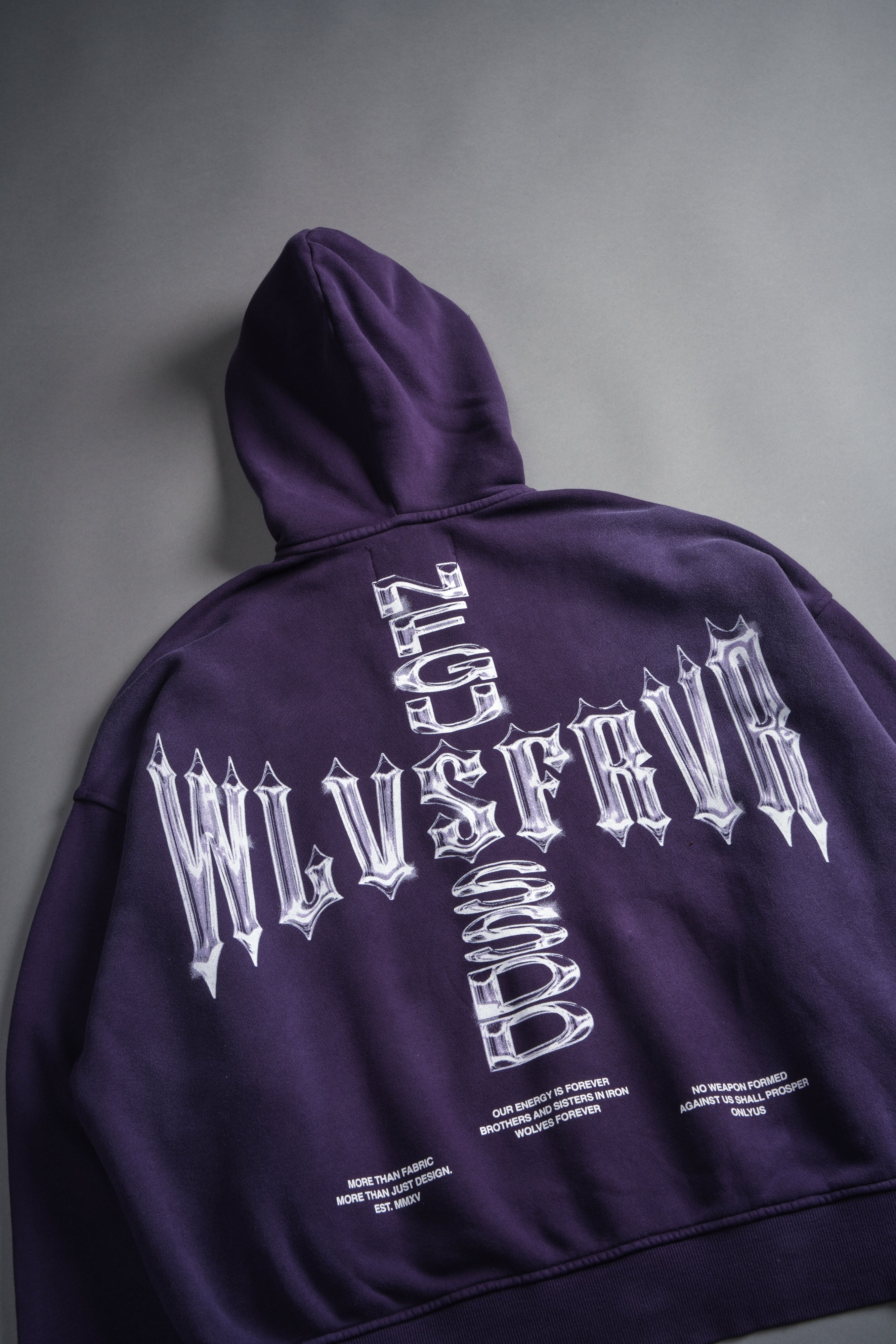 Iron Code Darco Double Zip Hoodie in Phantom Purple Inverted Sun Fade
