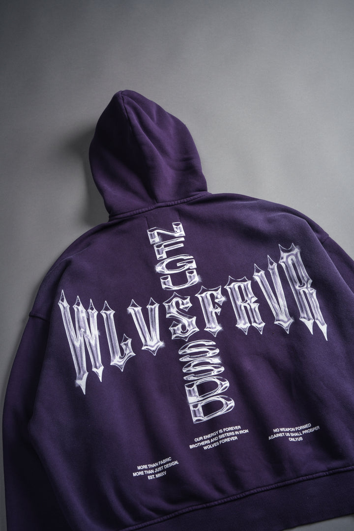 Iron Code Darco Double Zip Hoodie in Phantom Purple Inverted Sun Fade