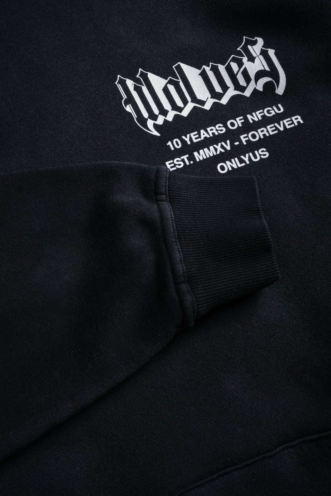 10 Years of NFGU "Pierce" Hoodie in Black Drift Wash