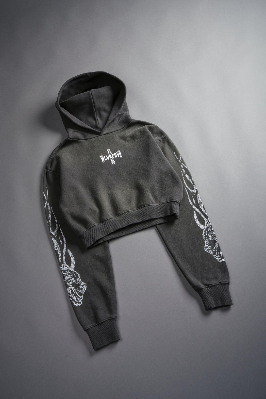 Finite Flame "Rose" She Hoodie in Wolf Gray Drift Wash
