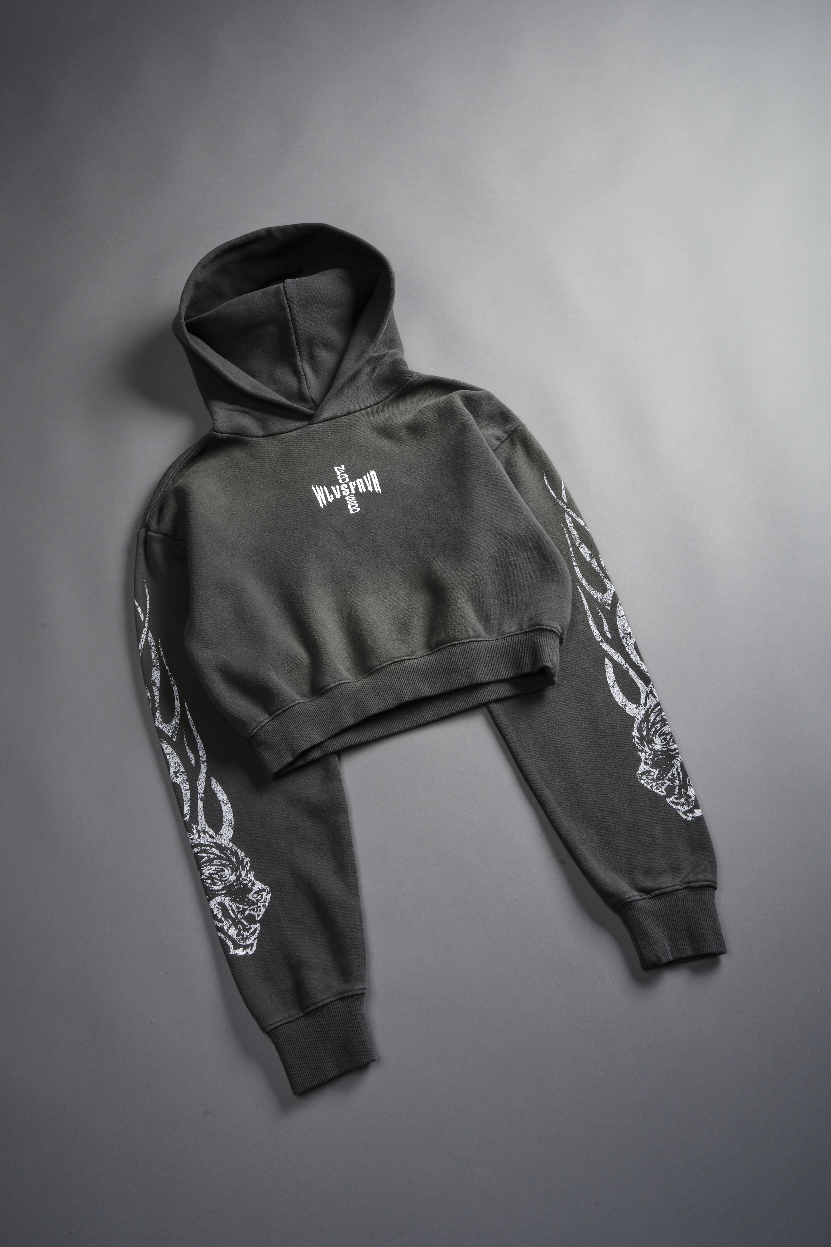 Finite Flame "Rose" She Hoodie in Wolf Gray Drift Wash
