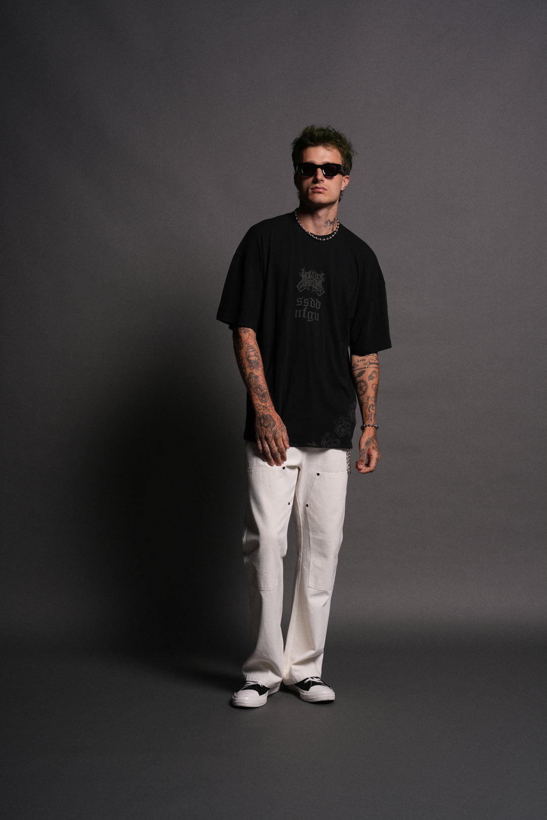 Darc Catwoman "Side By Side" Series Premium Oversized Tee in Black