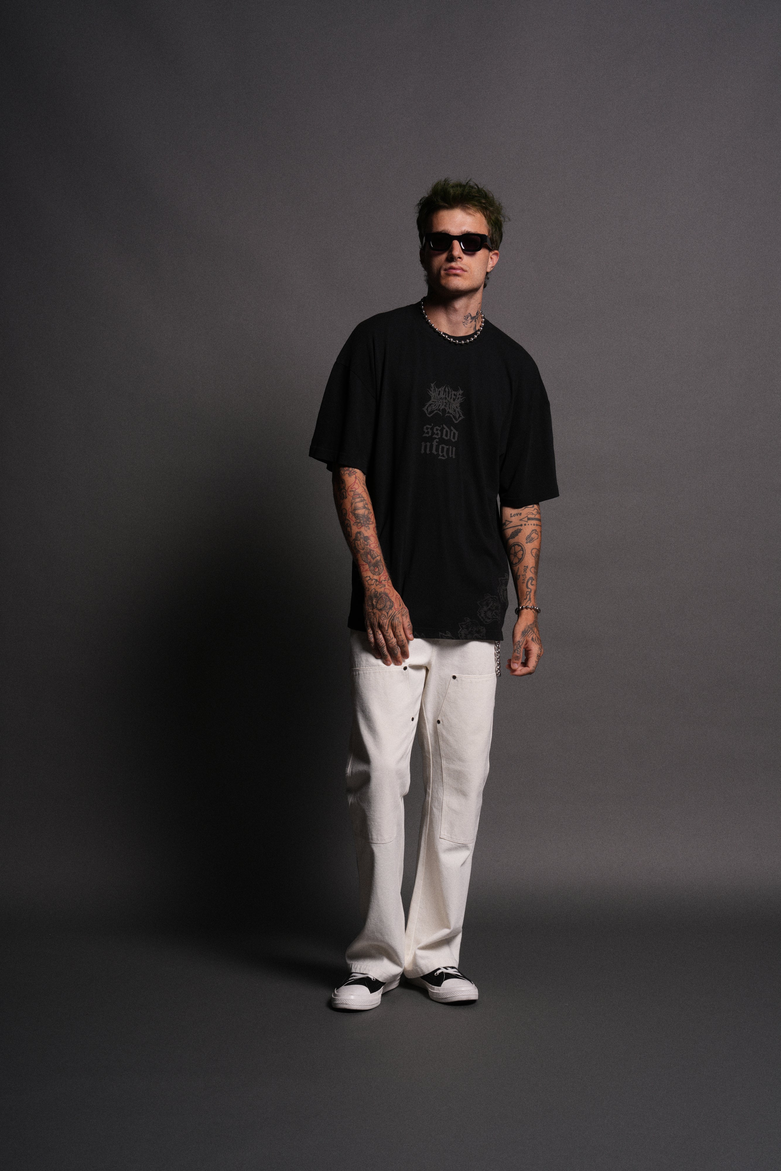 Darc Catwoman "Side By Side" Series Premium Oversized Tee in Black