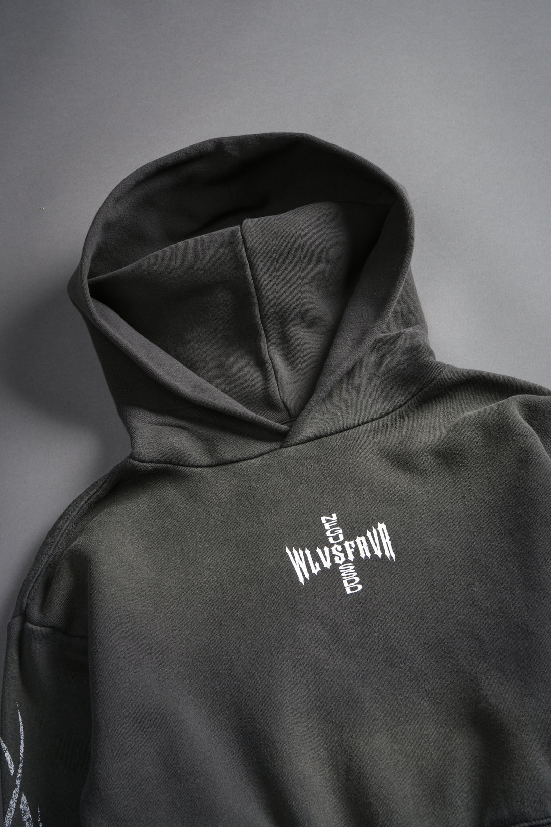 Finite Flame "Rose" She Hoodie in Wolf Gray Drift Wash