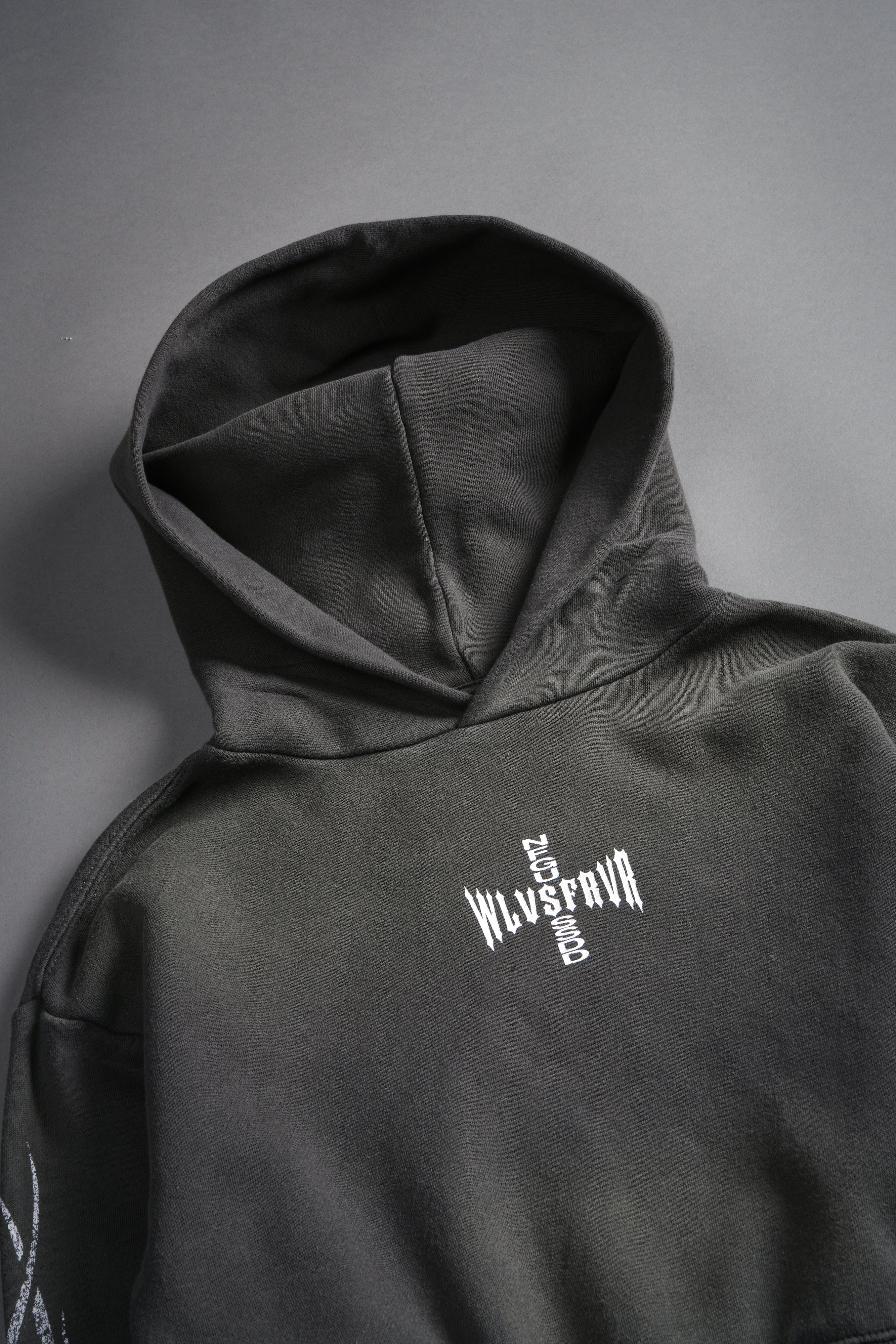 Finite Flame "Rose" She Hoodie in Wolf Gray Drift Wash