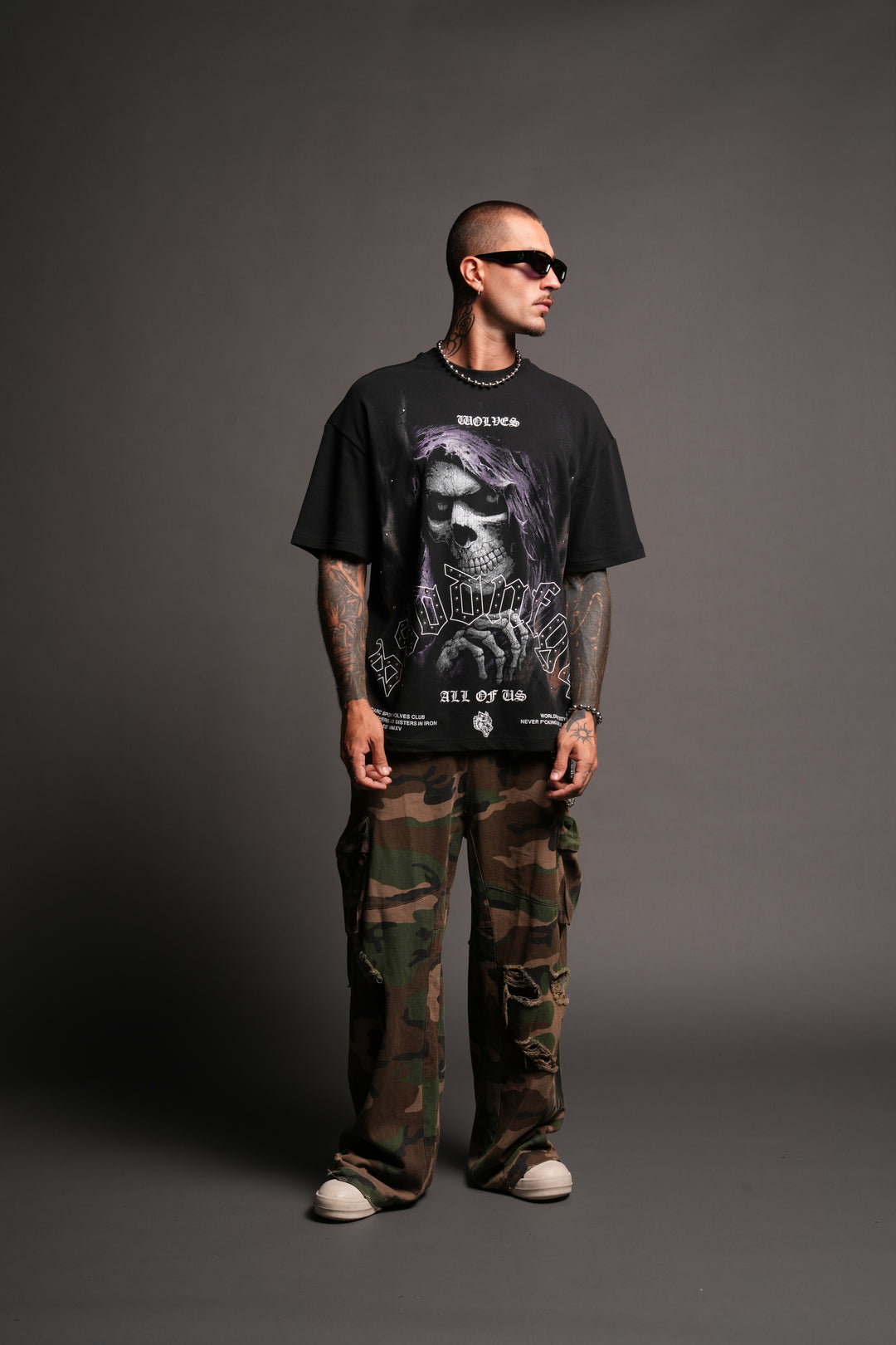 Reaper'S Calling Premium Oversized Tee In Black