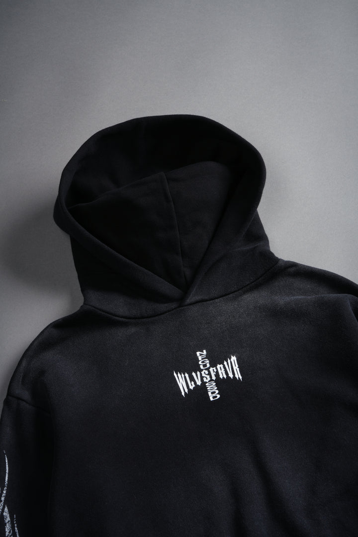 Finite Flame "Rose" She Hoodie in Black Drift Wash