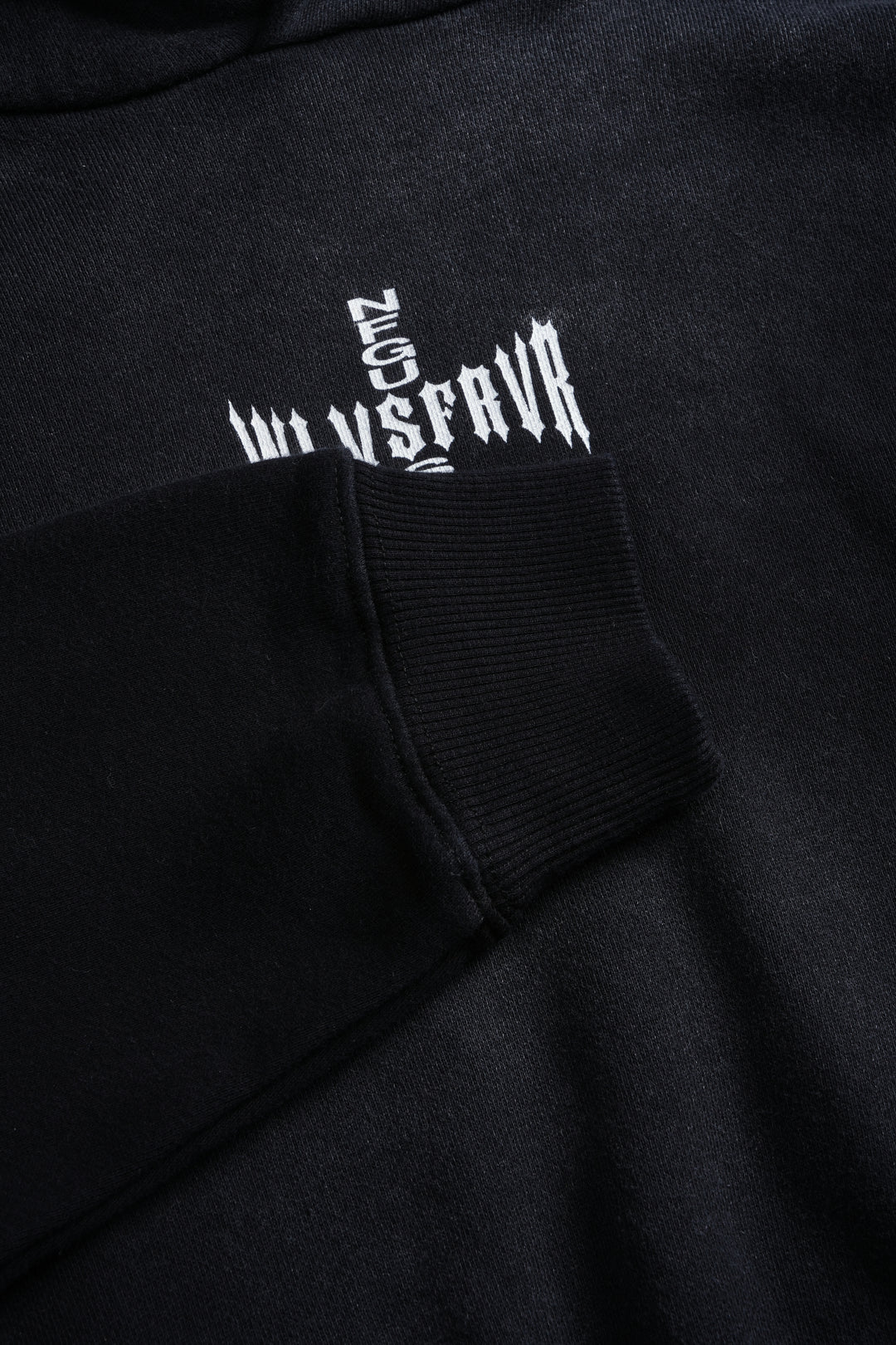 Finite Flame "Rose" She Hoodie in Black Drift Wash