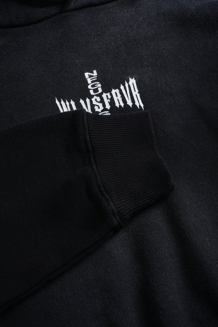 Finite Flame "Rose" She Hoodie in Black Drift Wash