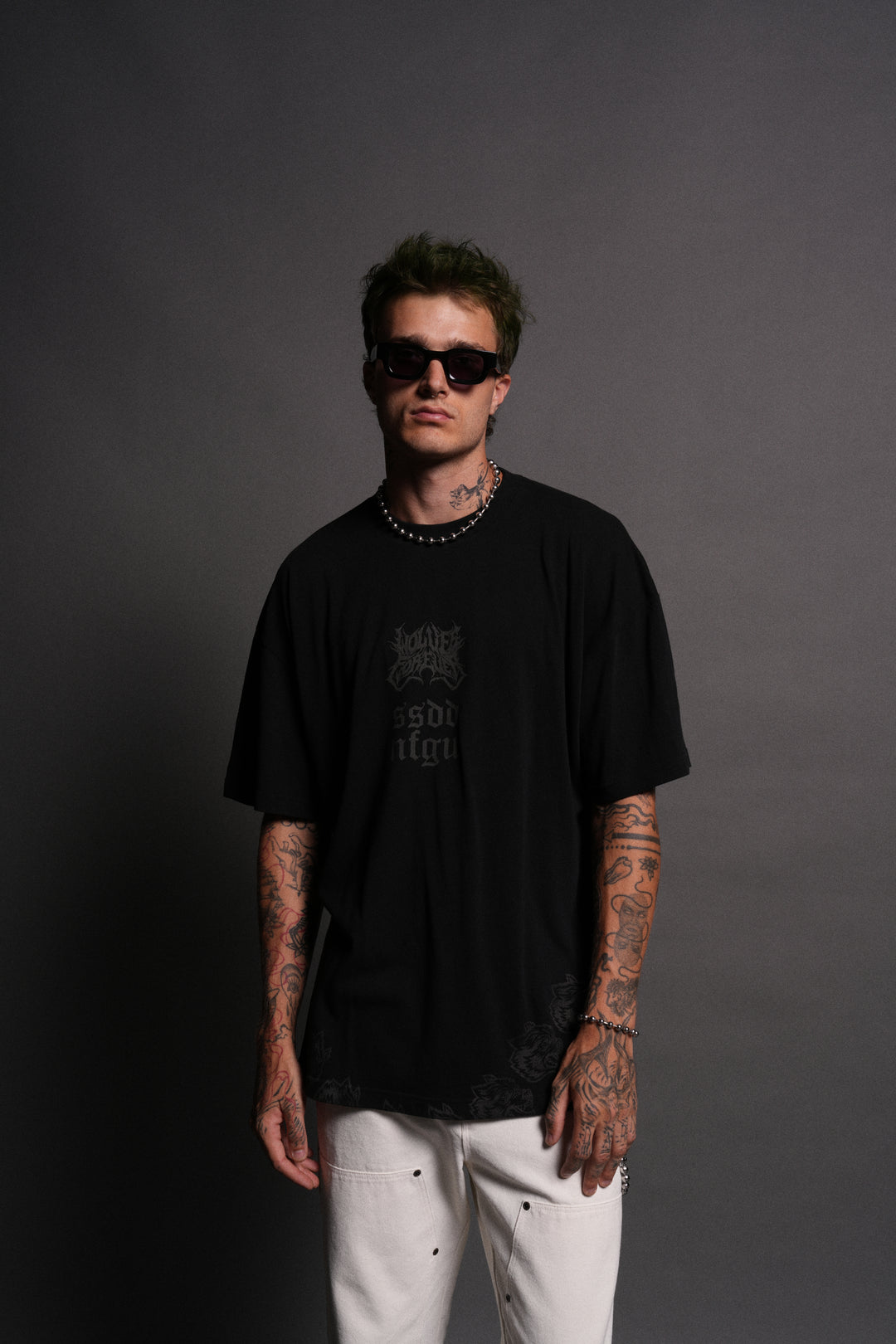Darc Catwoman "Side By Side" Series Premium Oversized Tee in Black