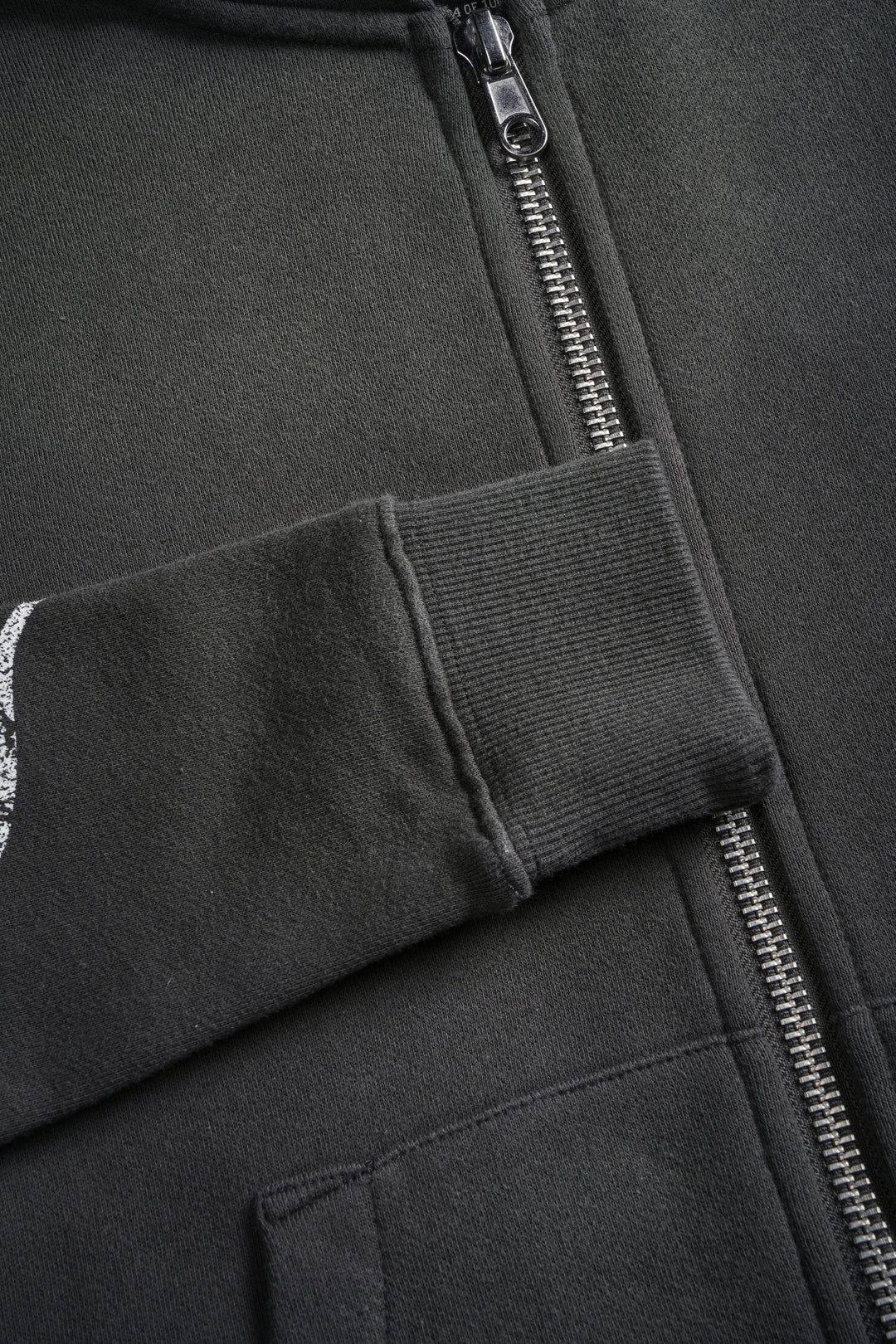 Finite Flame "Iris" Zip Up She Hoodie in Wolf Gray Drift Wash