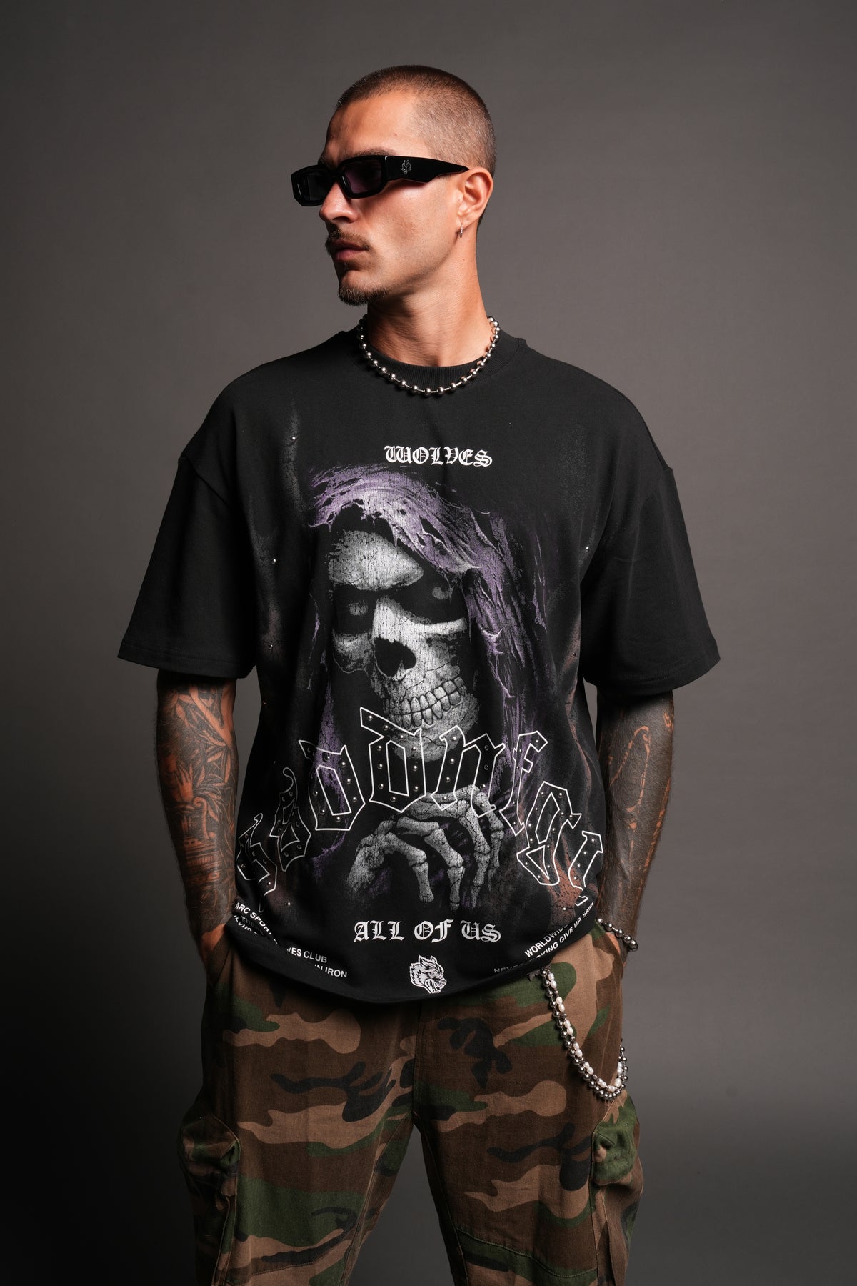 Reaper'S Calling Premium Oversized Tee In Black