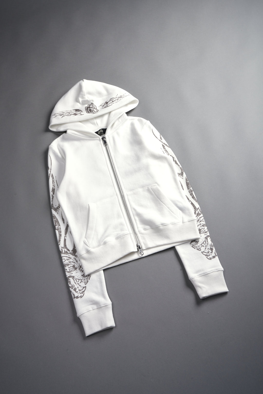 Finite Flame "Iris" Zip Up She Hoodie in Cream
