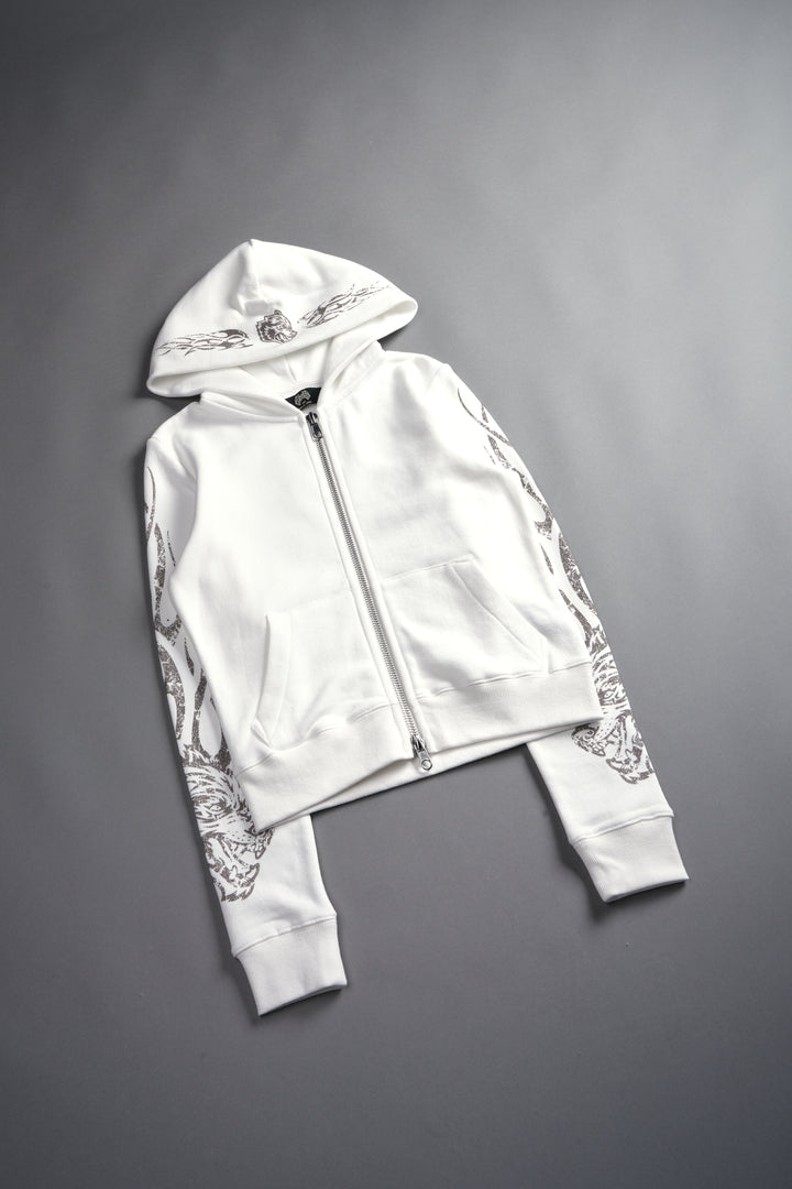 Finite Flame "Iris" Zip Up She Hoodie in Cream