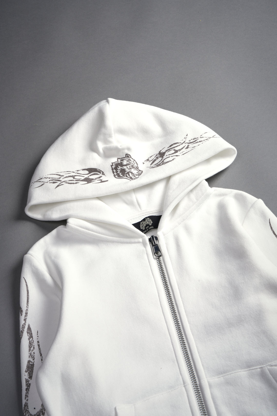 Finite Flame "Iris" Zip Up She Hoodie in Cream