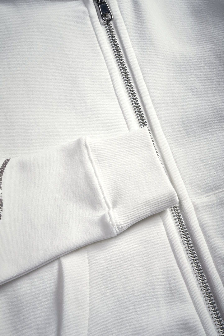 Finite Flame "Iris" Zip Up She Hoodie in Cream