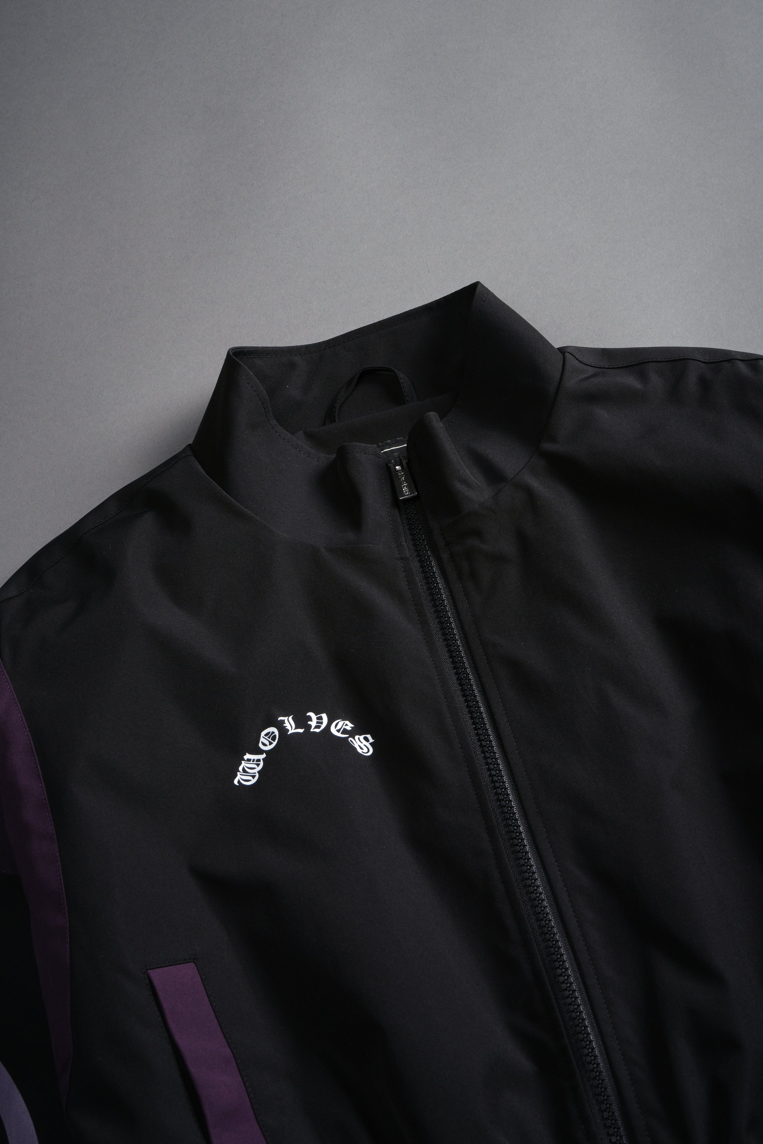 Wolves Finite Code Nadia Track Jacket in Black/Phantom Purple