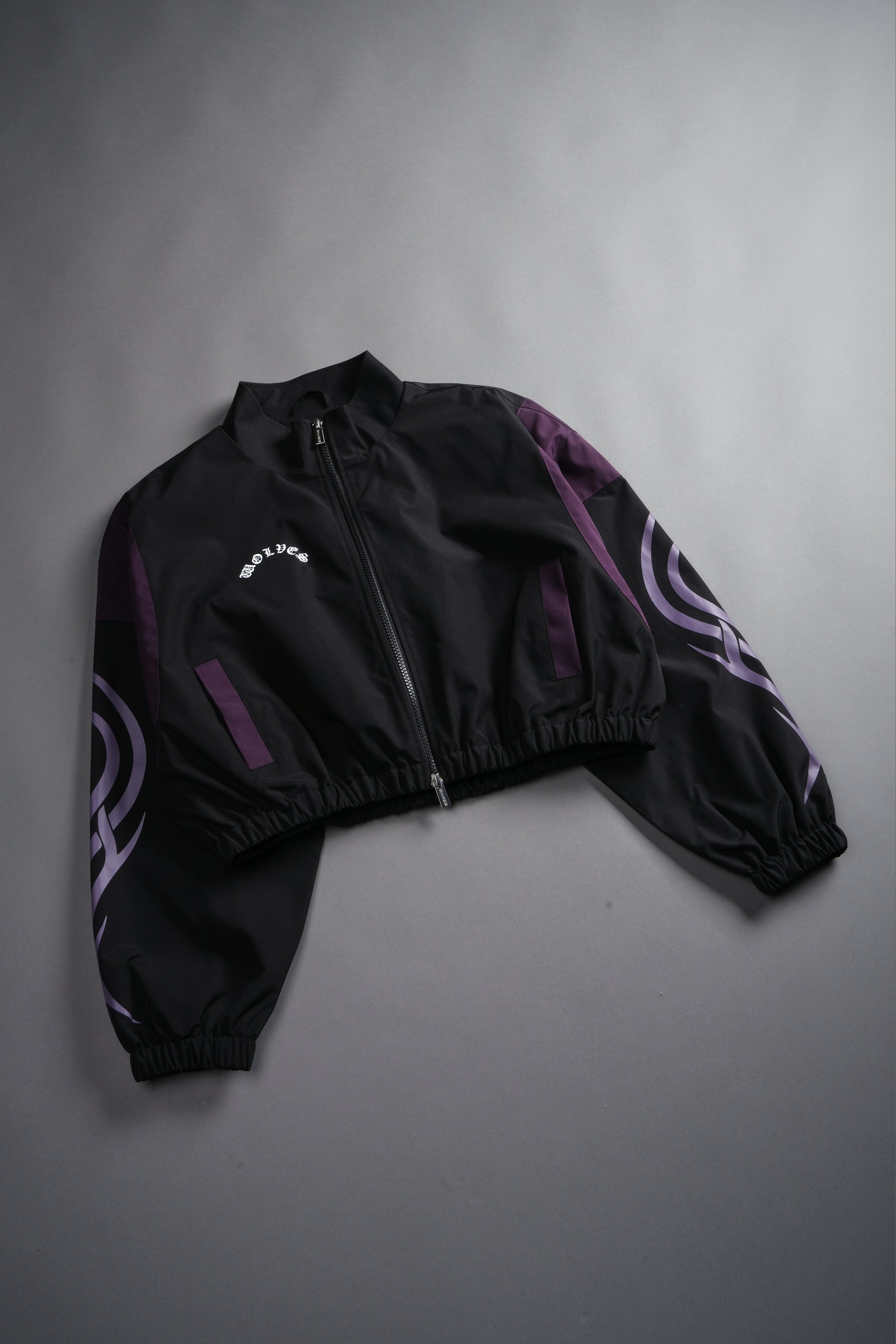 Wolves Finite Code Nadia Track Jacket in Black/Phantom Purple