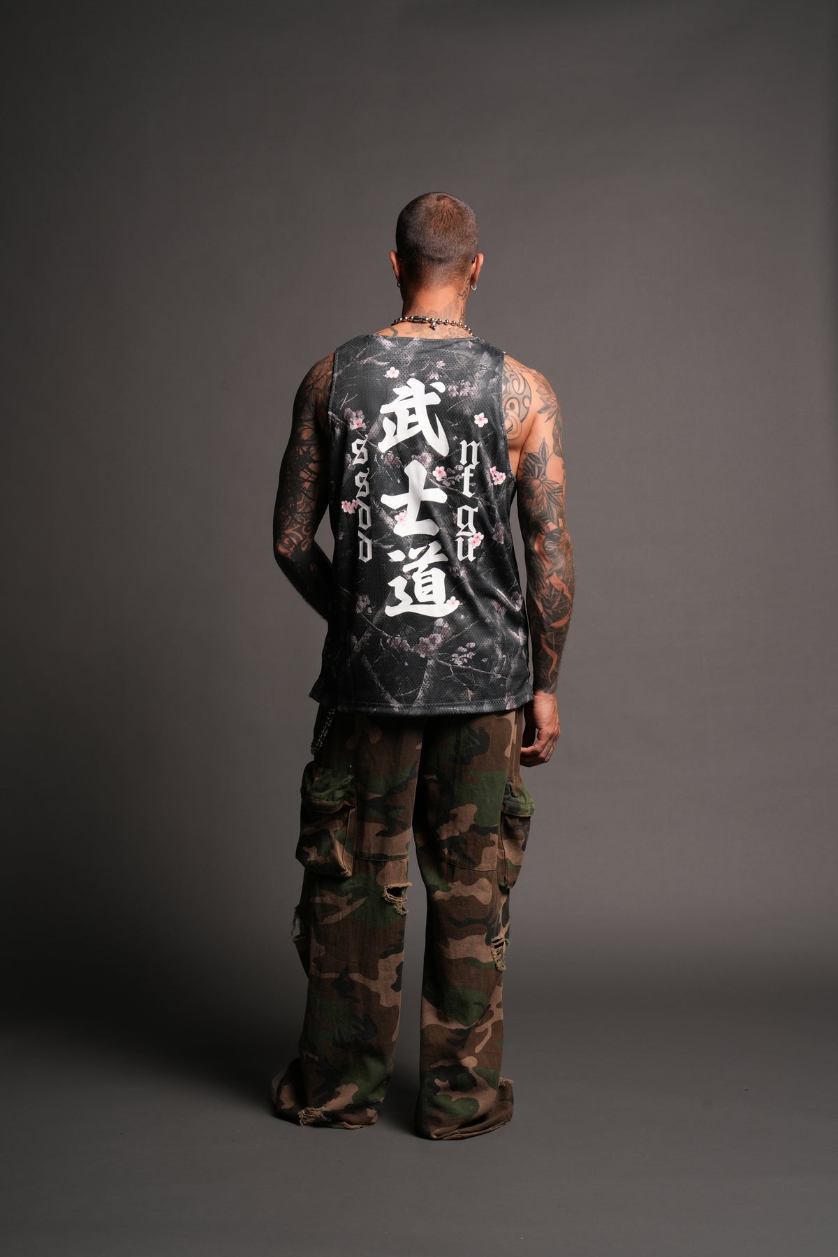 Shadow Blossom Reversible Bball Jersey In Slate Gray / All Of Us Camo