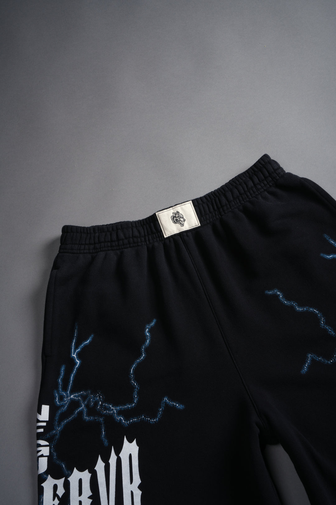 Iron Code Oversized Osiris Sweat Shorts in Black Drift Wash