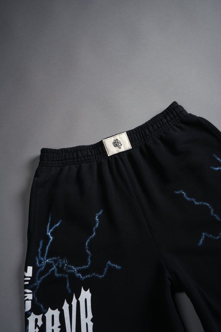 Iron Code Oversized Osiris Sweat Shorts in Black Drift Wash