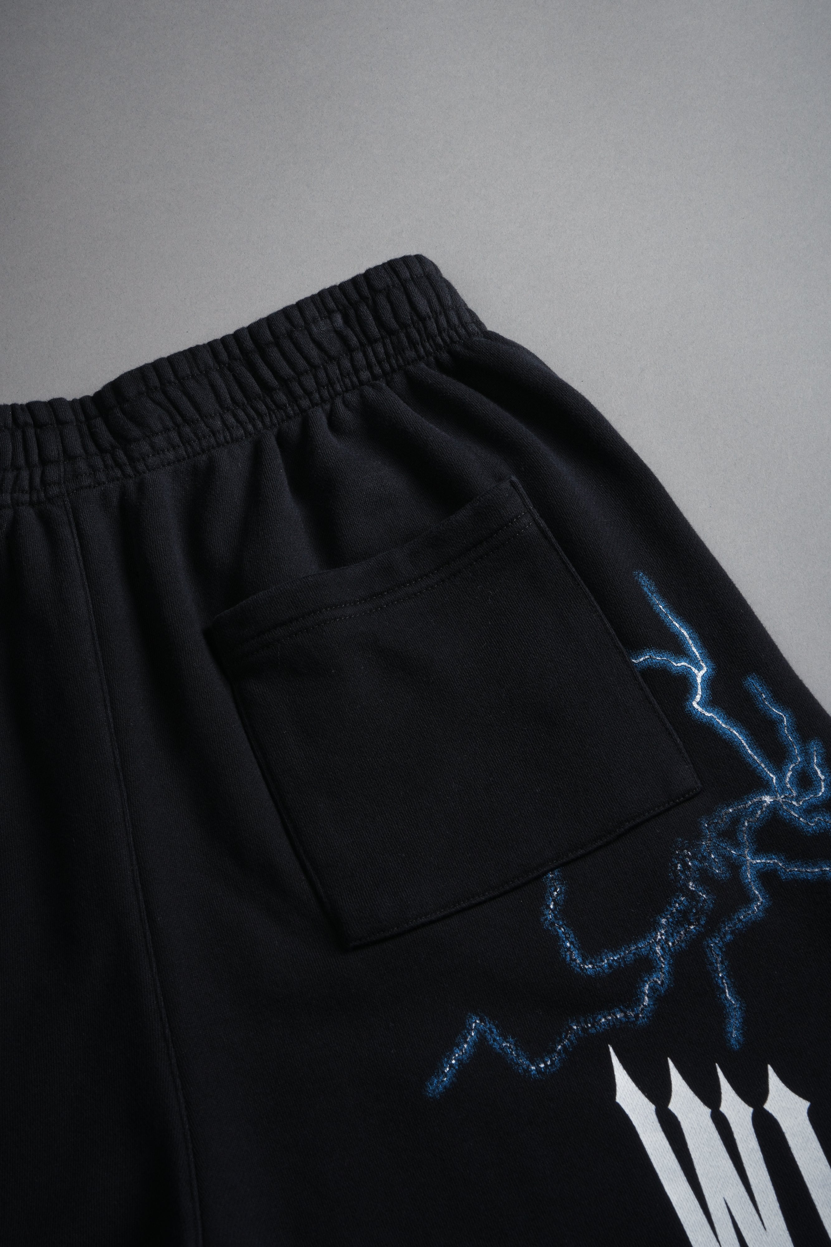 Iron Code Oversized Osiris Sweat Shorts in Black Drift Wash