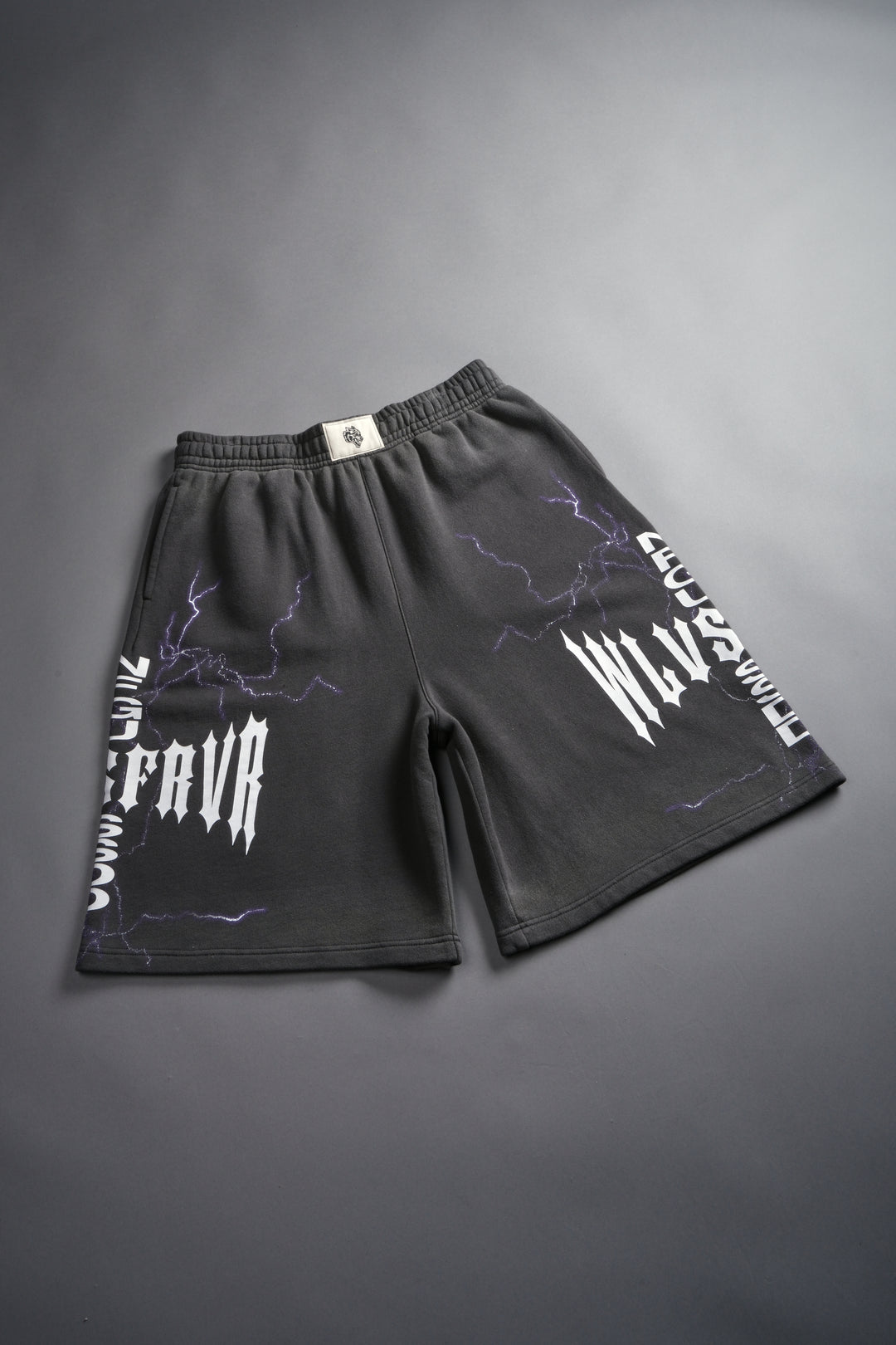 Iron Code Oversized Osiris Sweat Shorts in Wolf Gray Drift Wash
