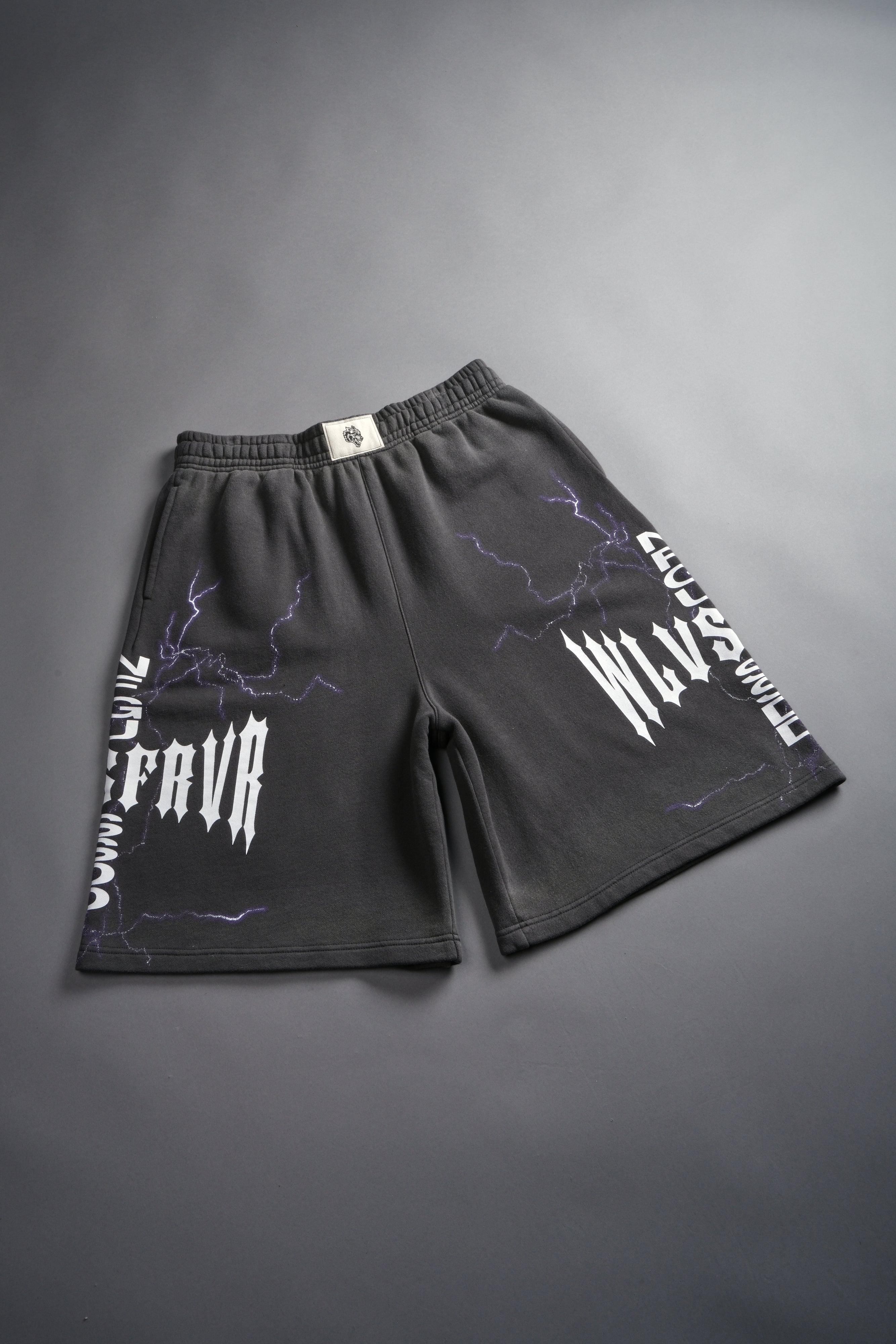 Iron Code Oversized Osiris Sweat Shorts in Wolf Gray Drift Wash