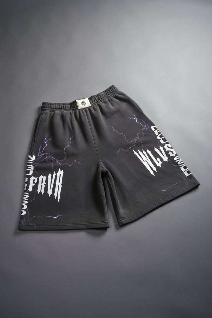 Iron Code Oversized Osiris Sweat Shorts in Wolf Gray Drift Wash
