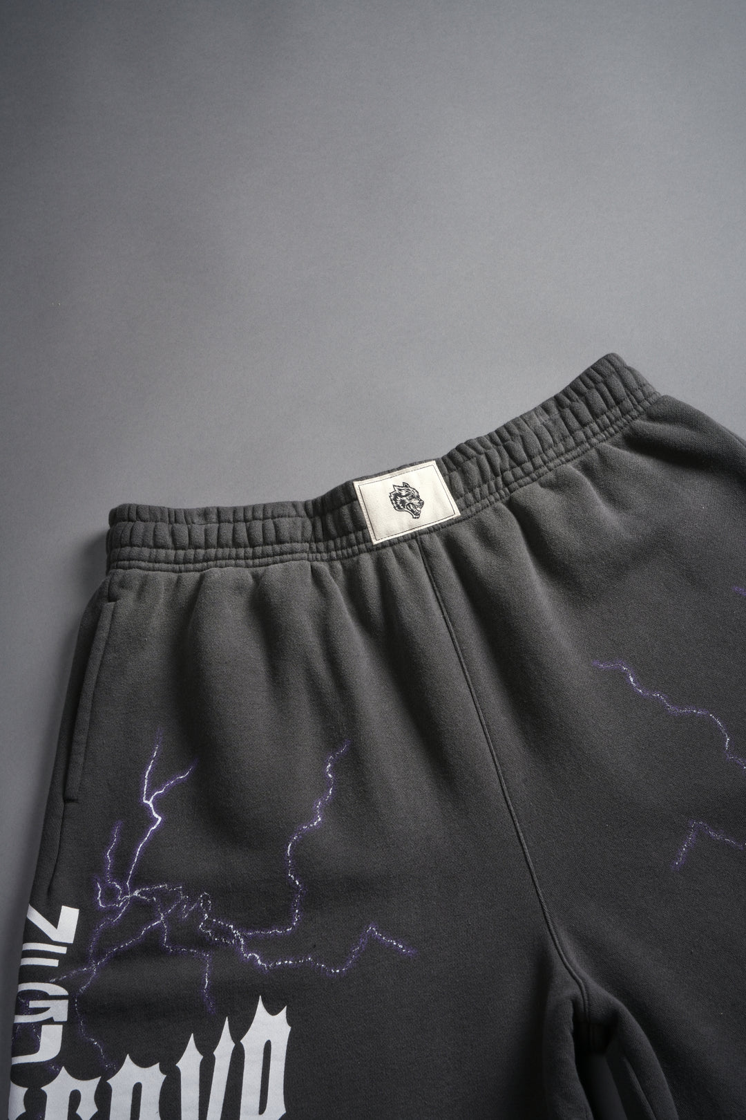 Iron Code Oversized Osiris Sweat Shorts in Wolf Gray Drift Wash