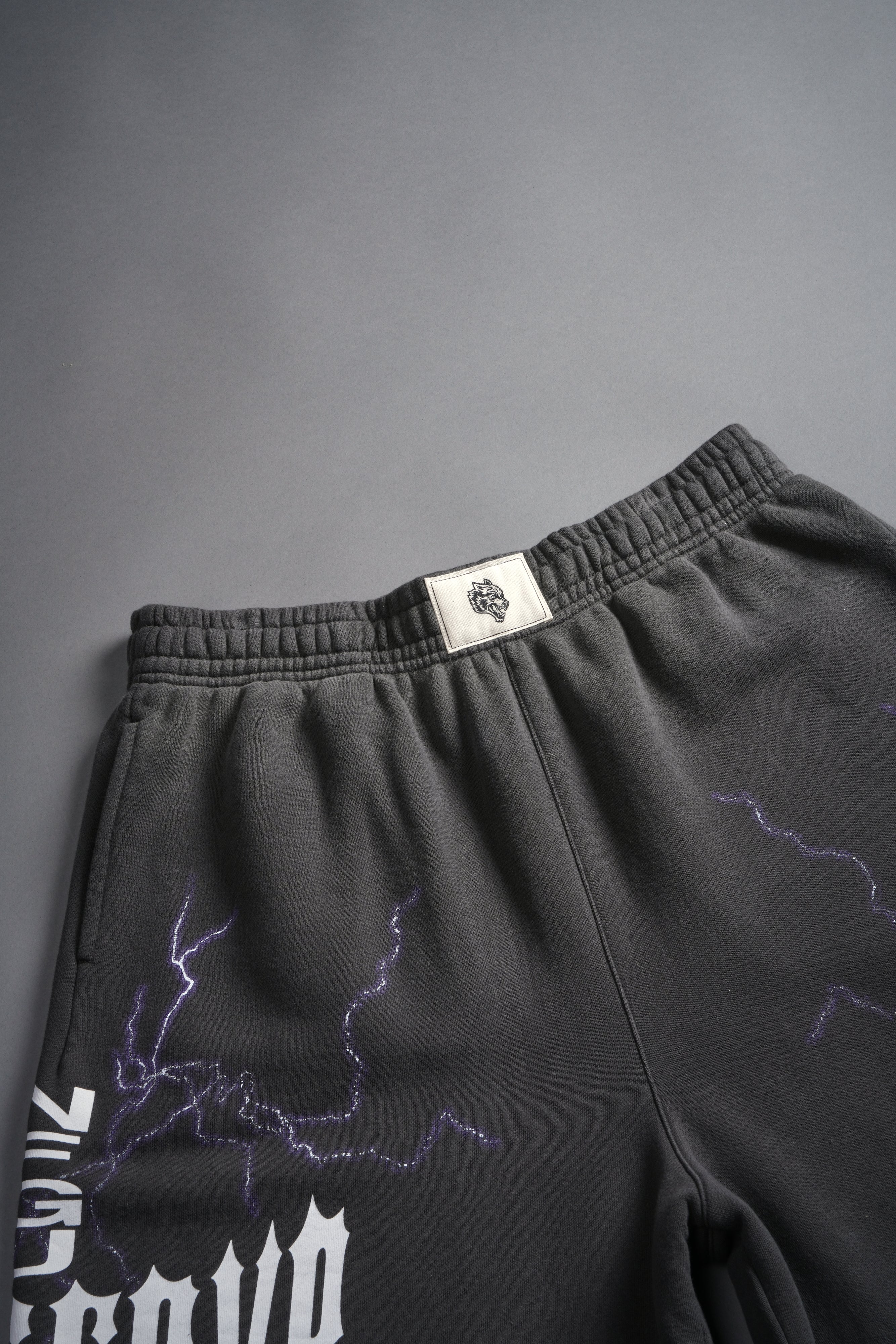 Iron Code Oversized Osiris Sweat Shorts in Wolf Gray Drift Wash